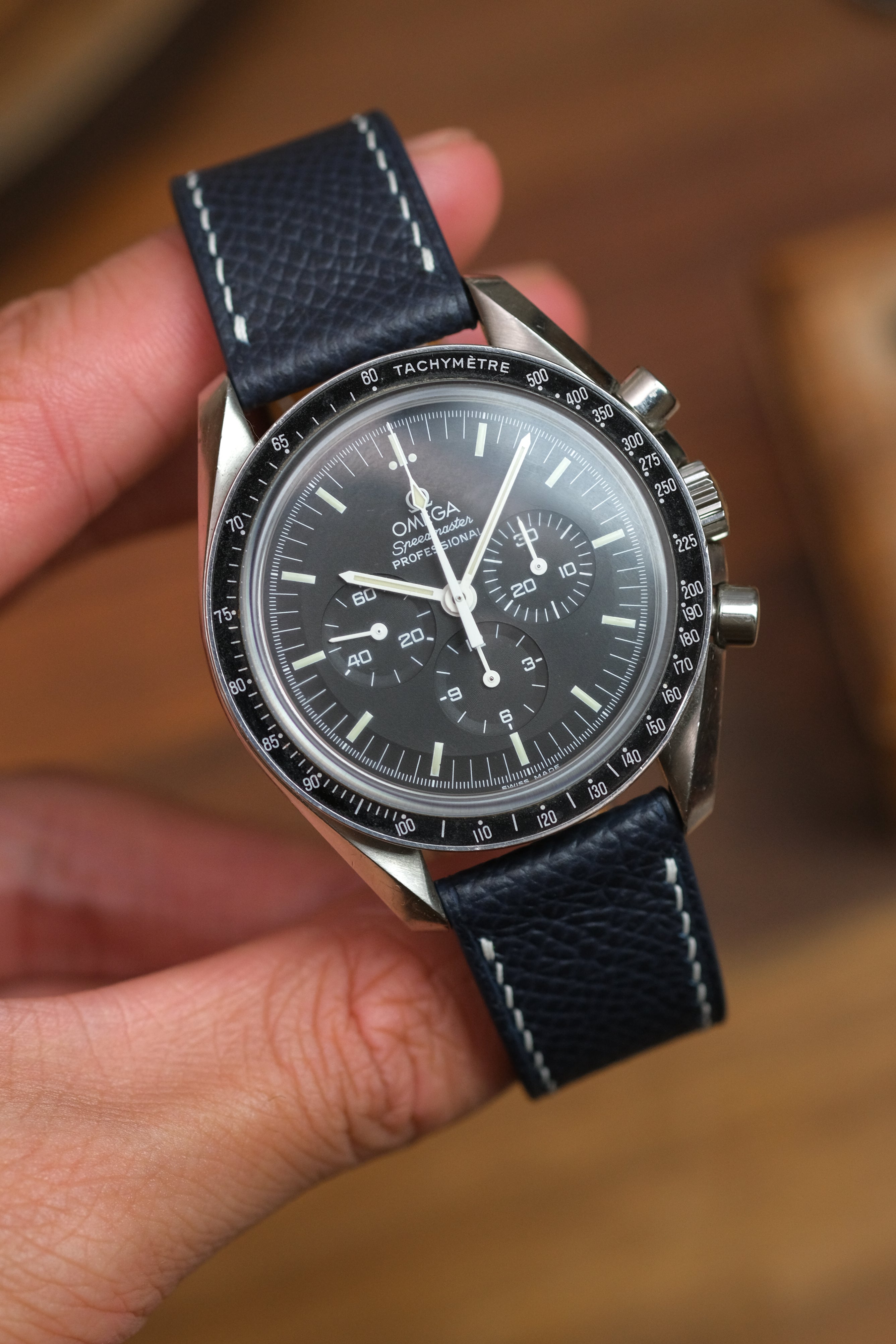 Navy Epsom Leather Strap (MTO) - Artisan Straps