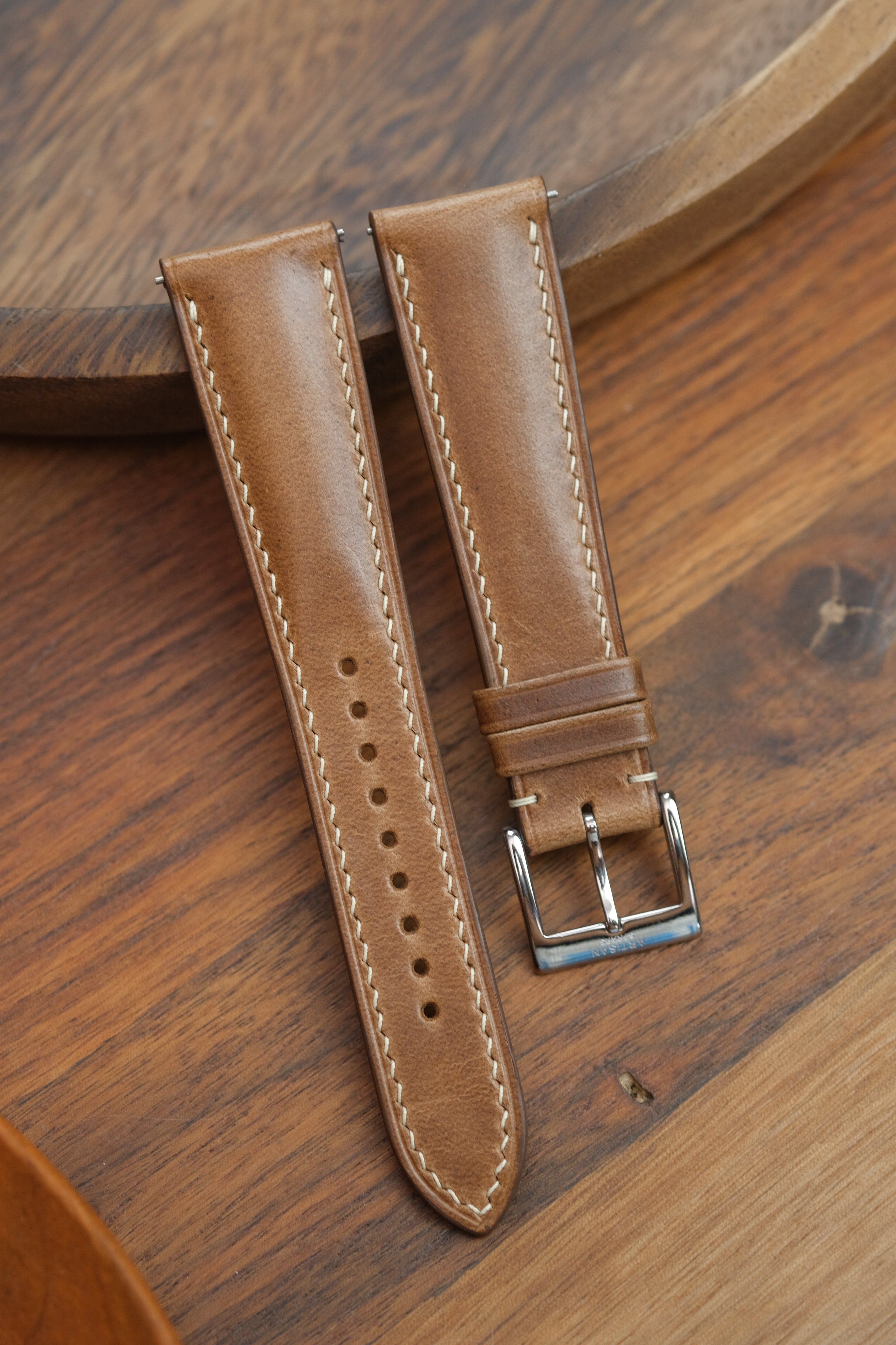 Natural Chromexcel (Padded) Leather Strap - Artisan Straps