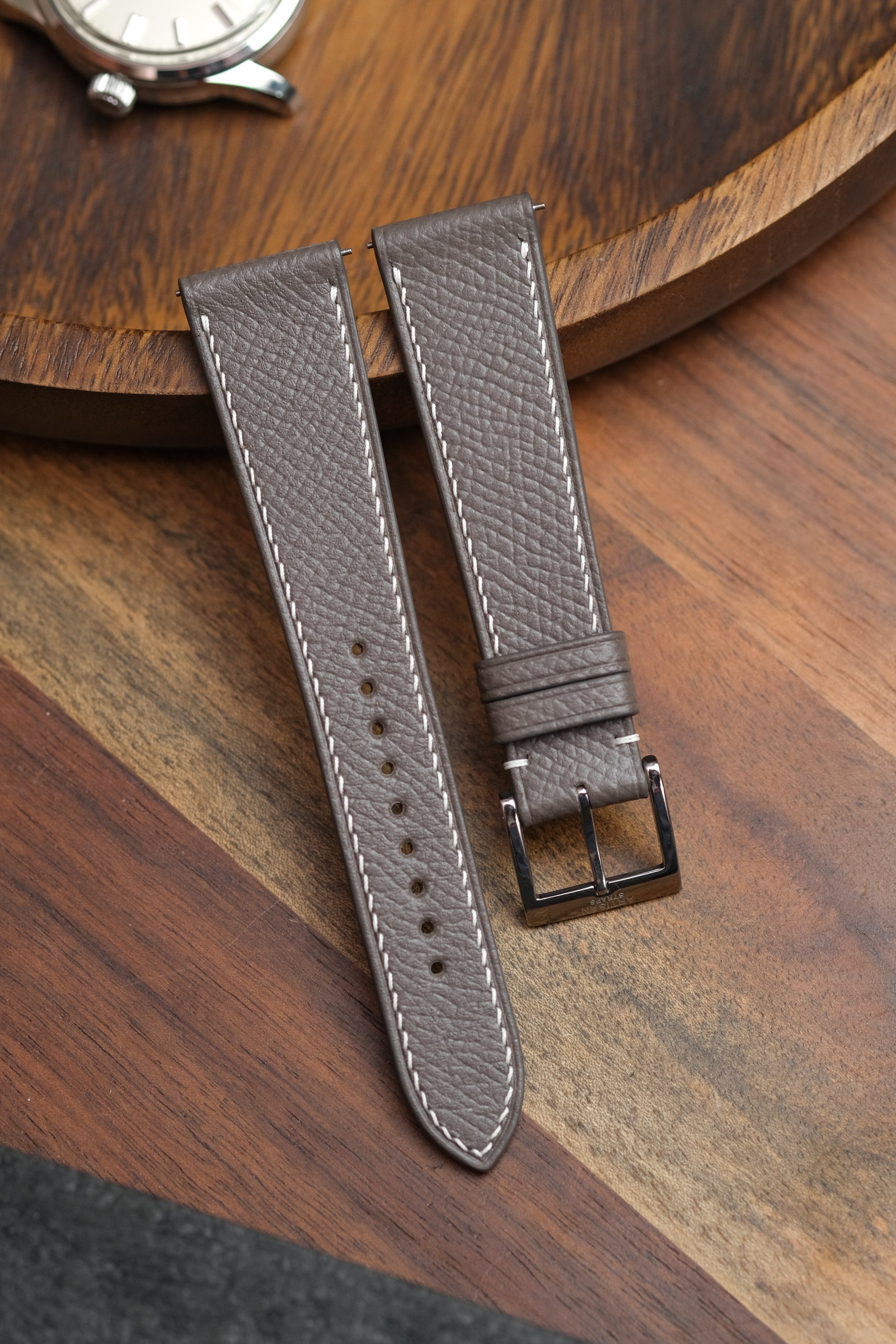 Grey Epsom Leather Strap - Artisan Straps