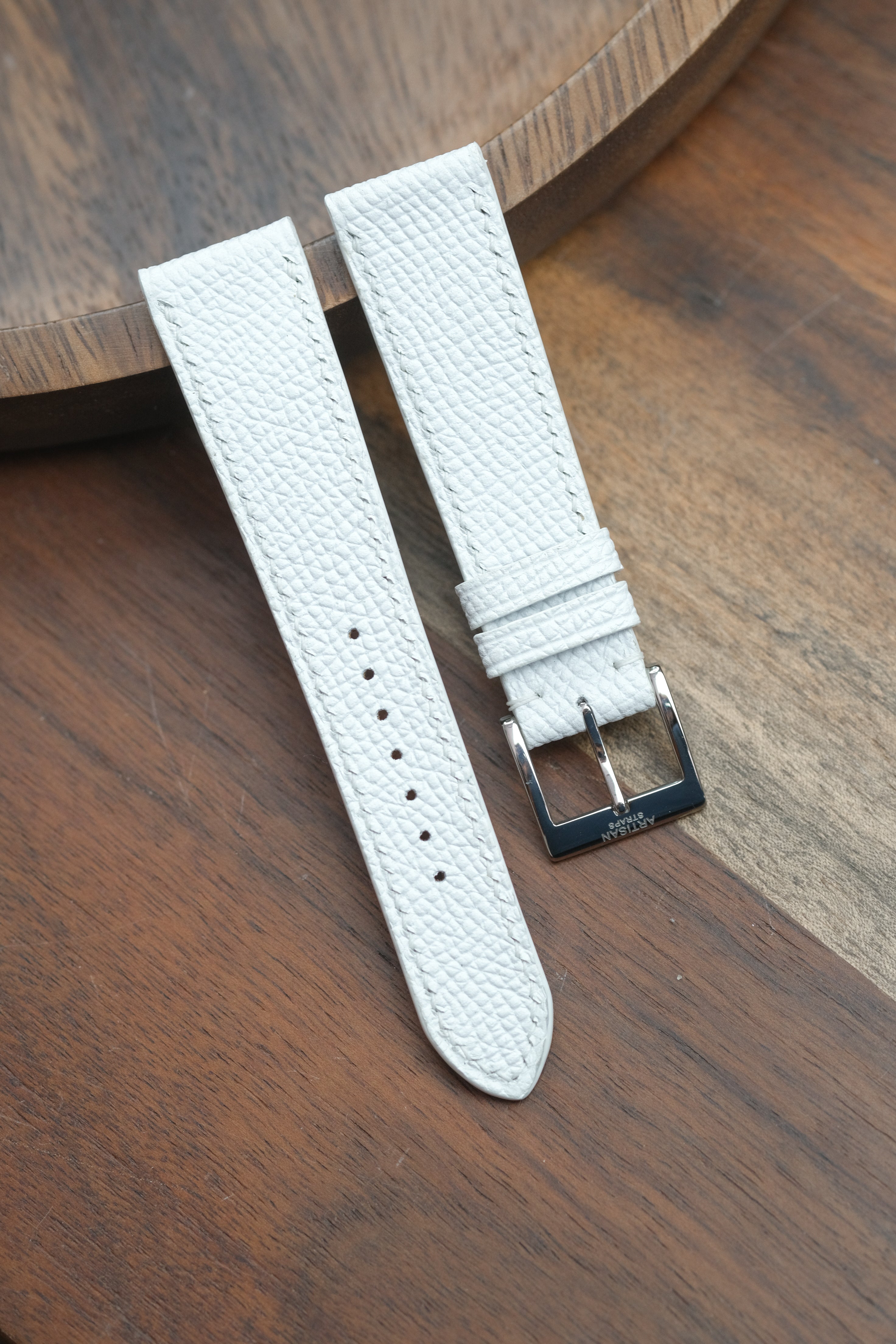 White Epsom Leather Strap - Artisan Straps