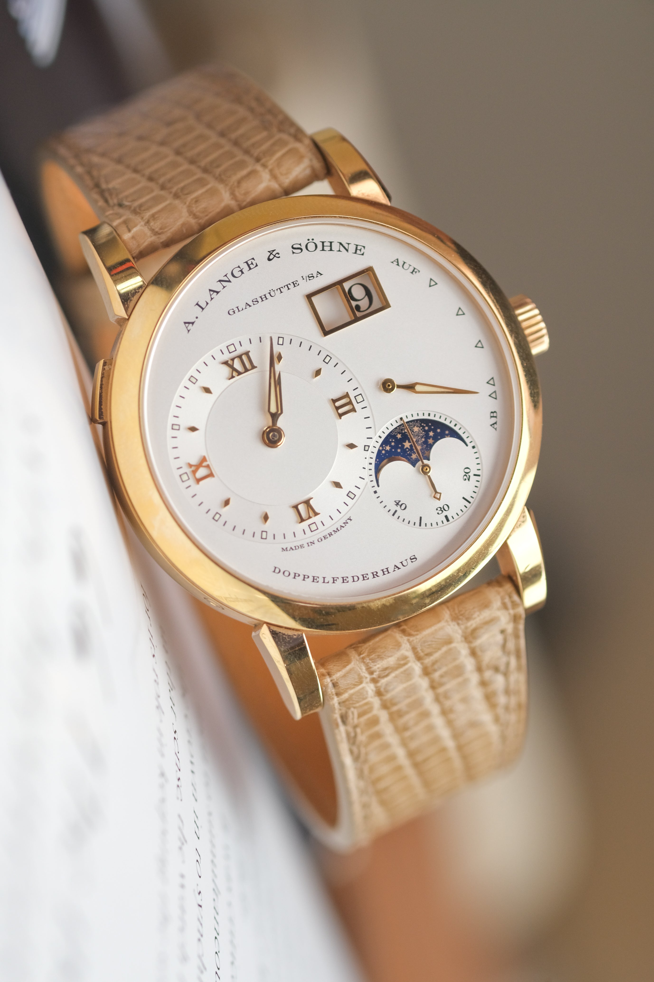 Taupe Lizard Leather Strap