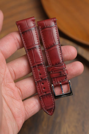 Antique Red Alligator Leather Strap
