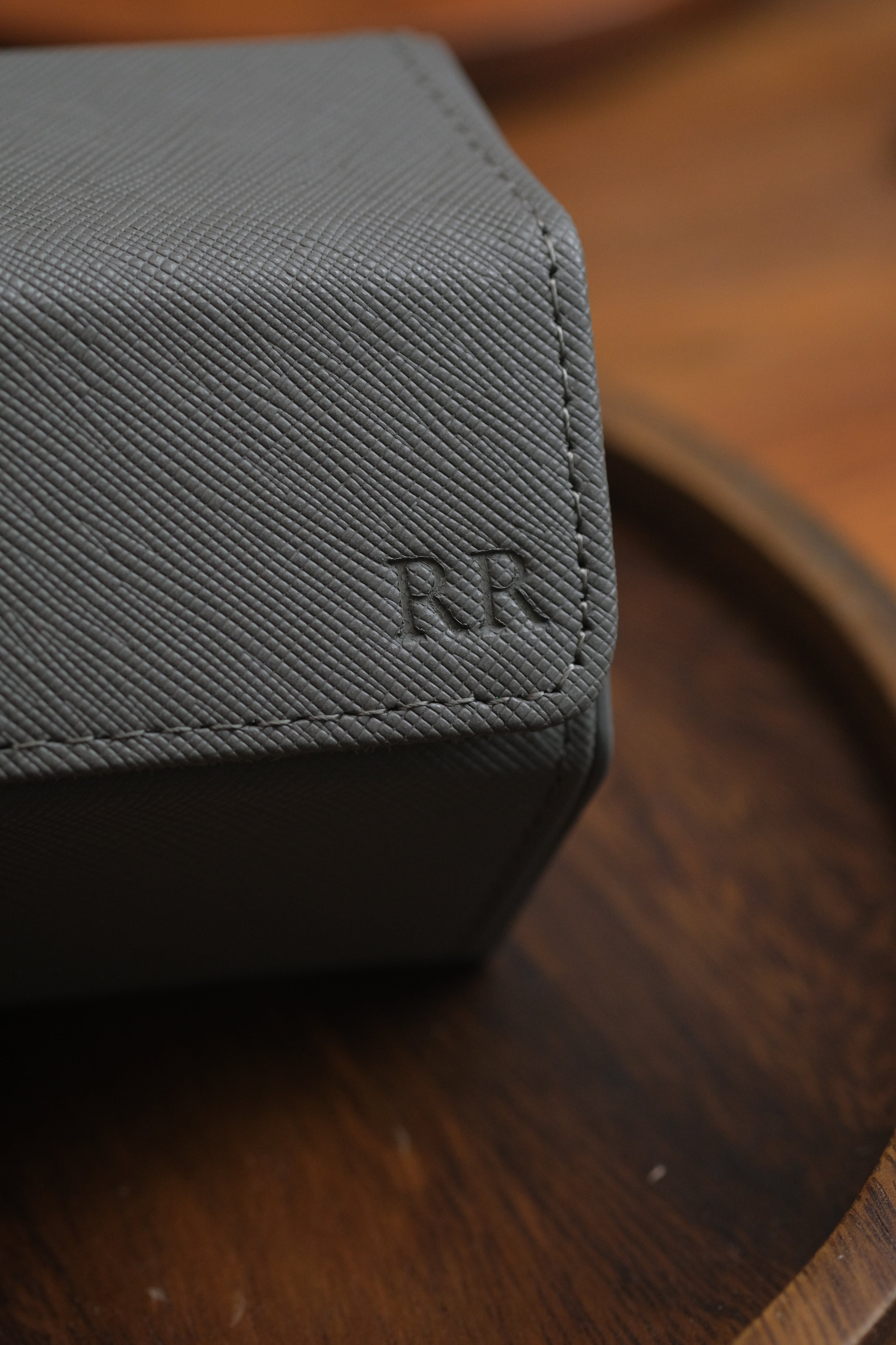 Hexad Trio - Saffiano Watch Case in Grey/Olive - Artisan Straps