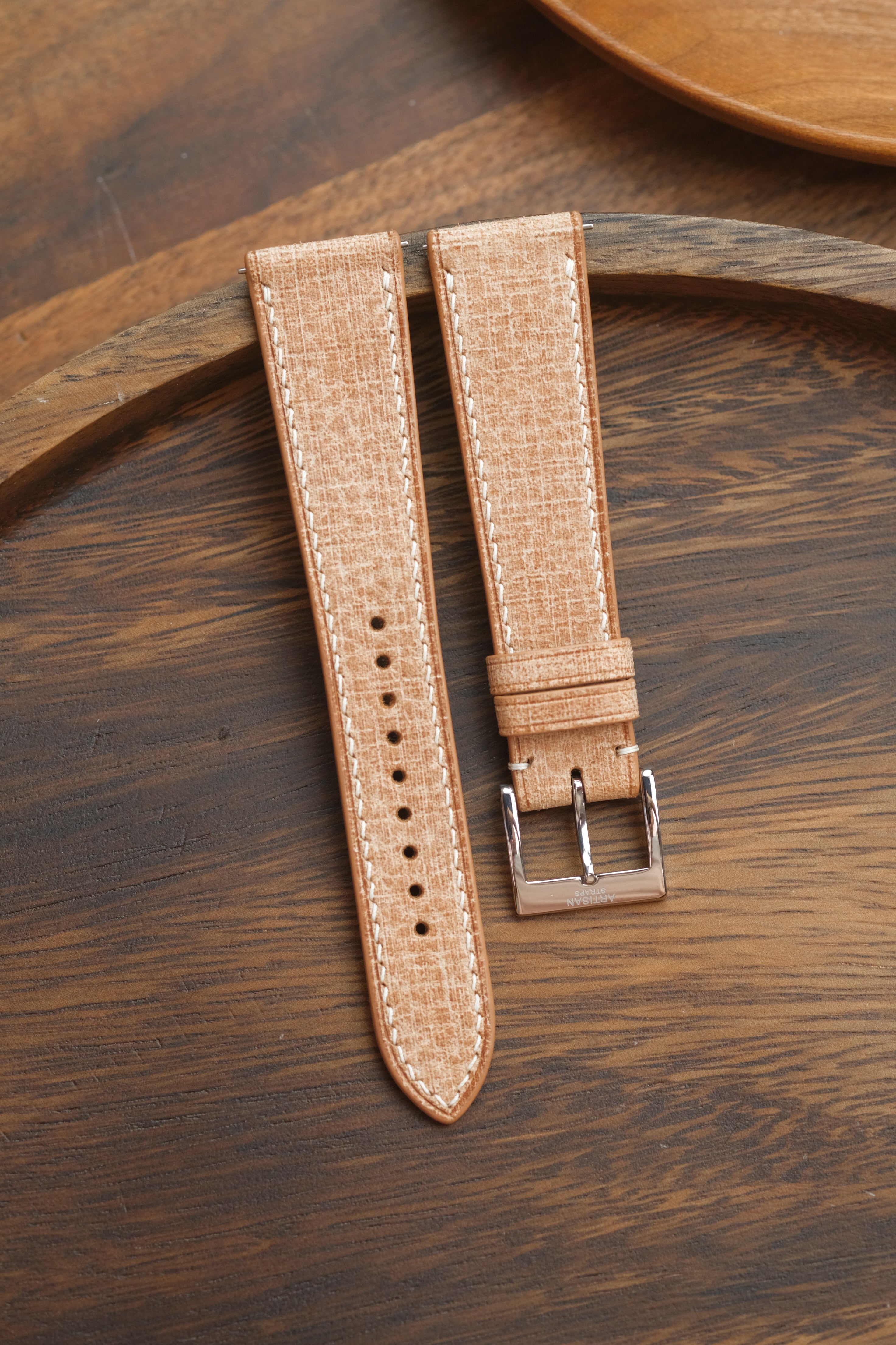 Natural Babele 'Linen' Leather Strap - Artisan Straps