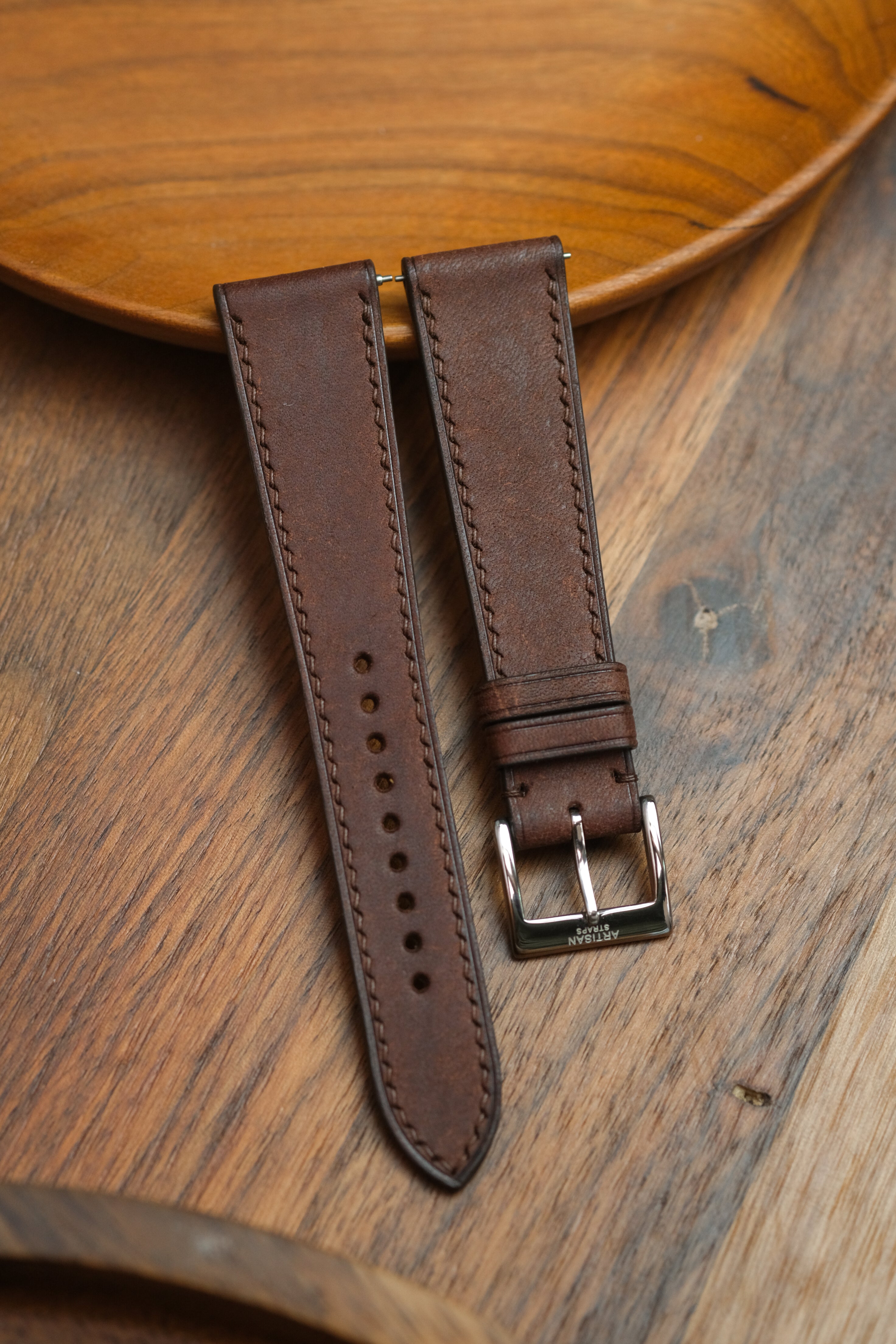 Tobacco Pueblo Leather Strap - Artisan Straps