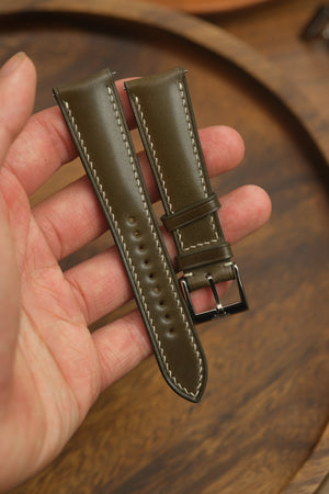 Olive Shell Cordovan (Padded) Leather Strap