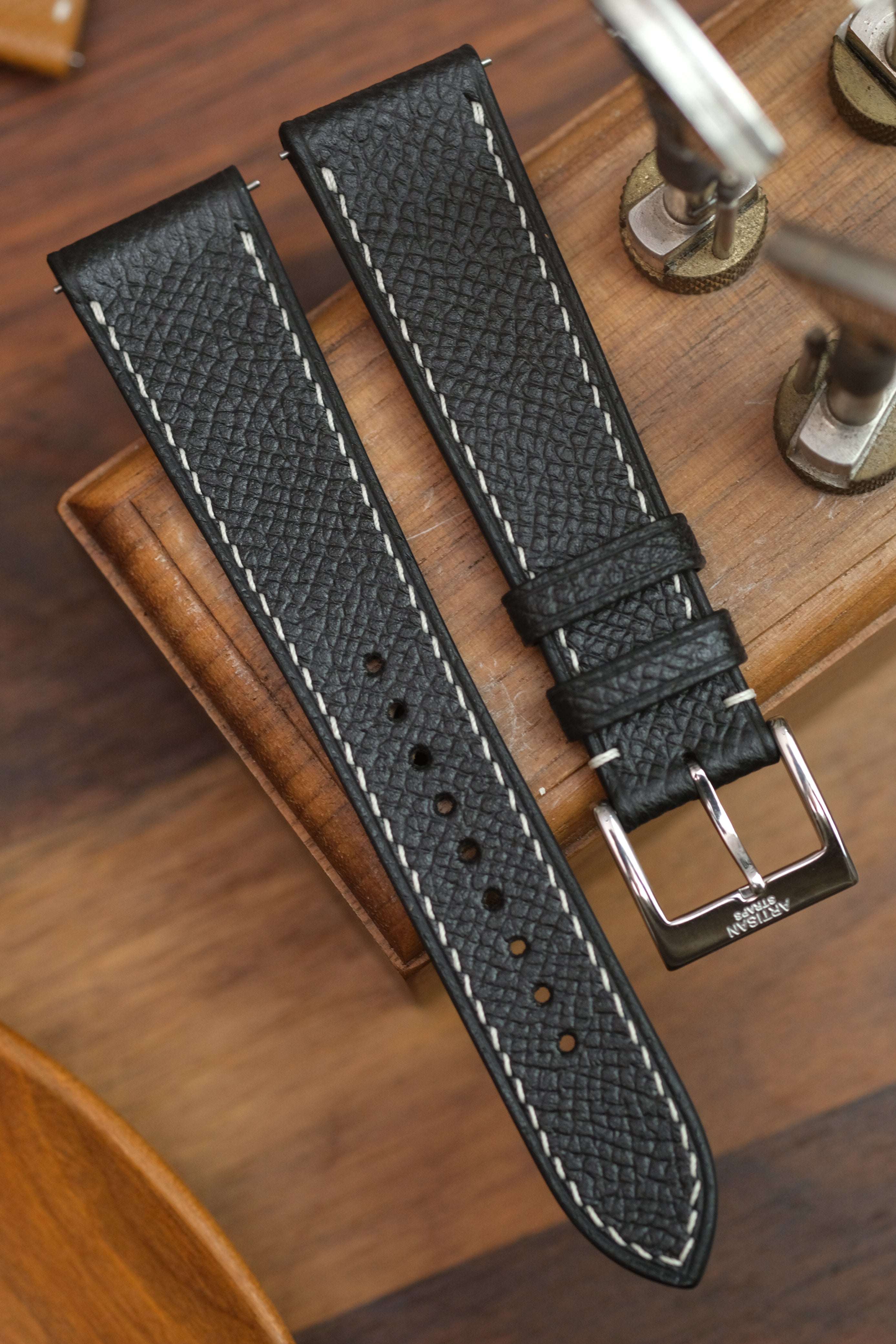  Epsom leather watch strap cowhide watch band gray