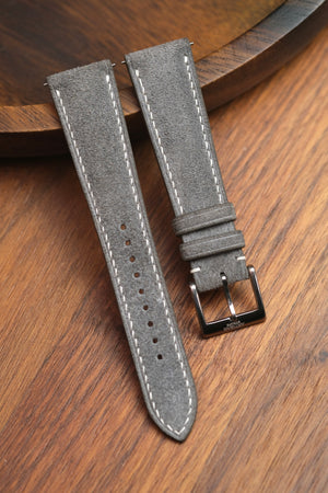 Grey Suede (Padded) Leather Strap
