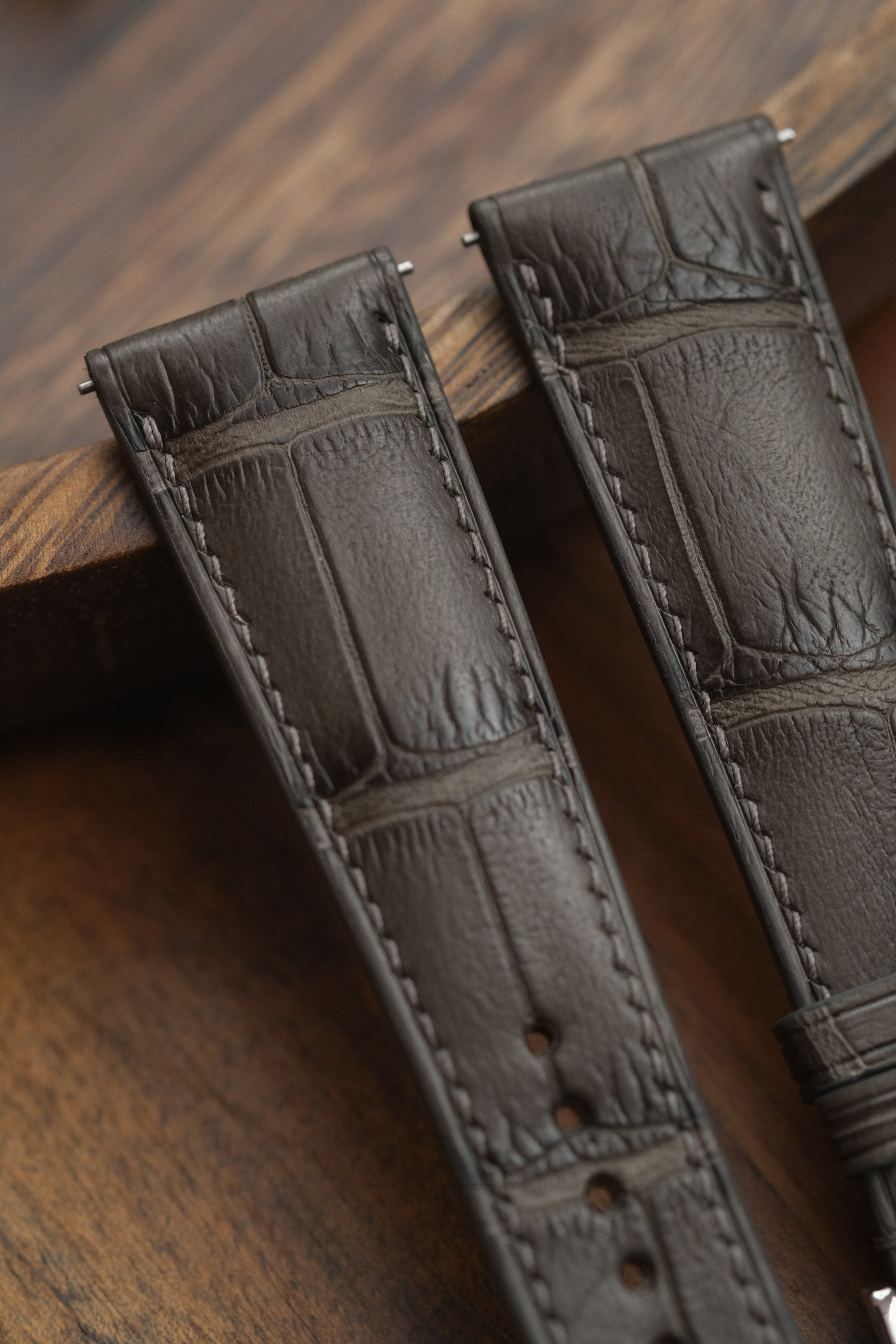 Elephant Grey Alligator Leather Strap