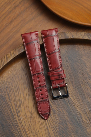 Antique Red Alligator Leather Strap