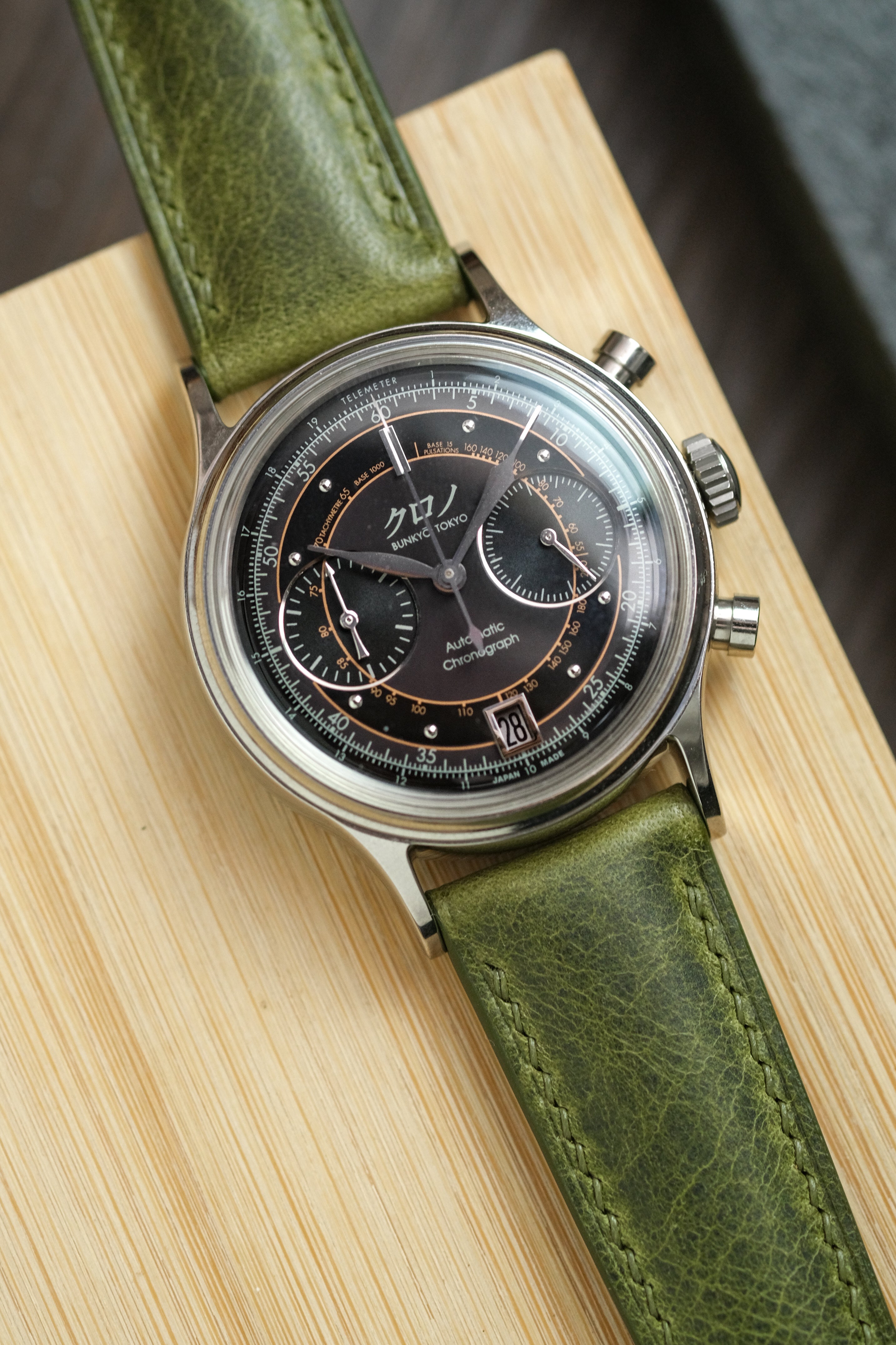 Olive Waxy (Padded) Leather Strap - Artisan Straps