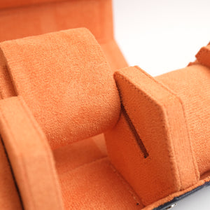 Hexad Trio - Saffiano Watch Case in Navy/Orange - Artisan Straps