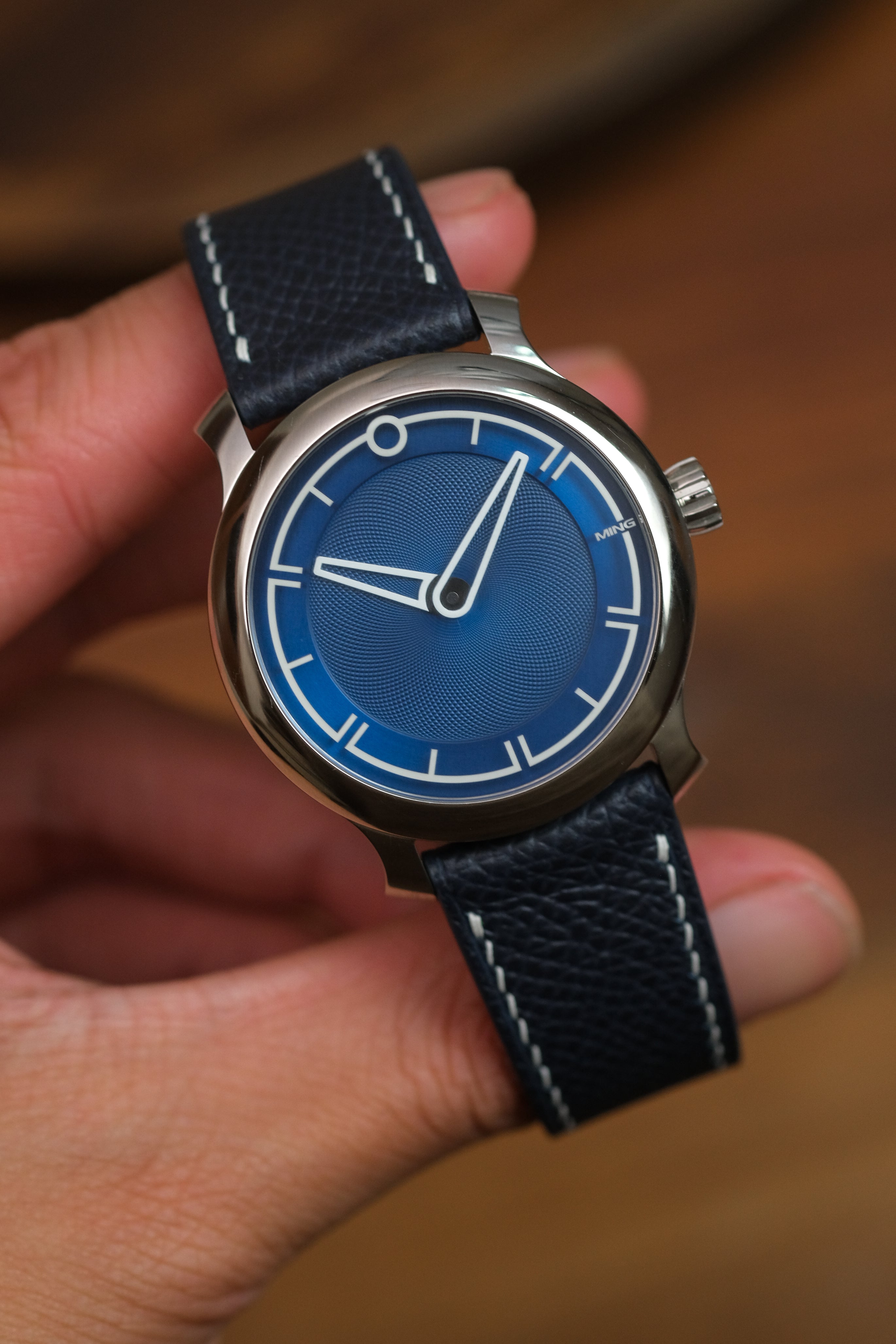 Navy Epsom Leather Strap