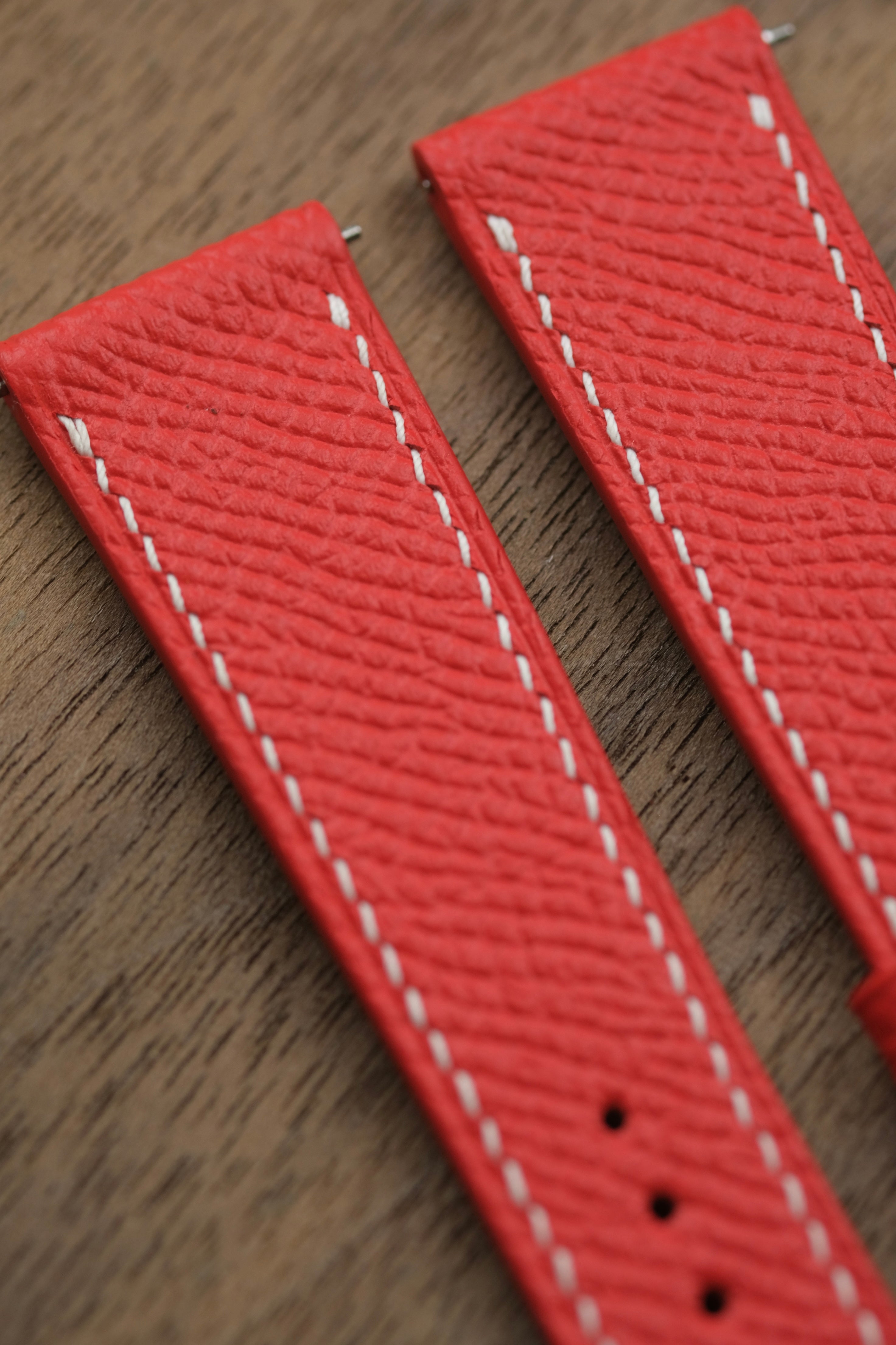 Red Epsom Leather Strap - Artisan Straps