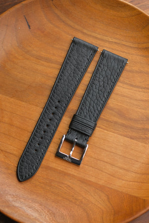 Black Shrunken Calf Leather Strap - Artisan Straps