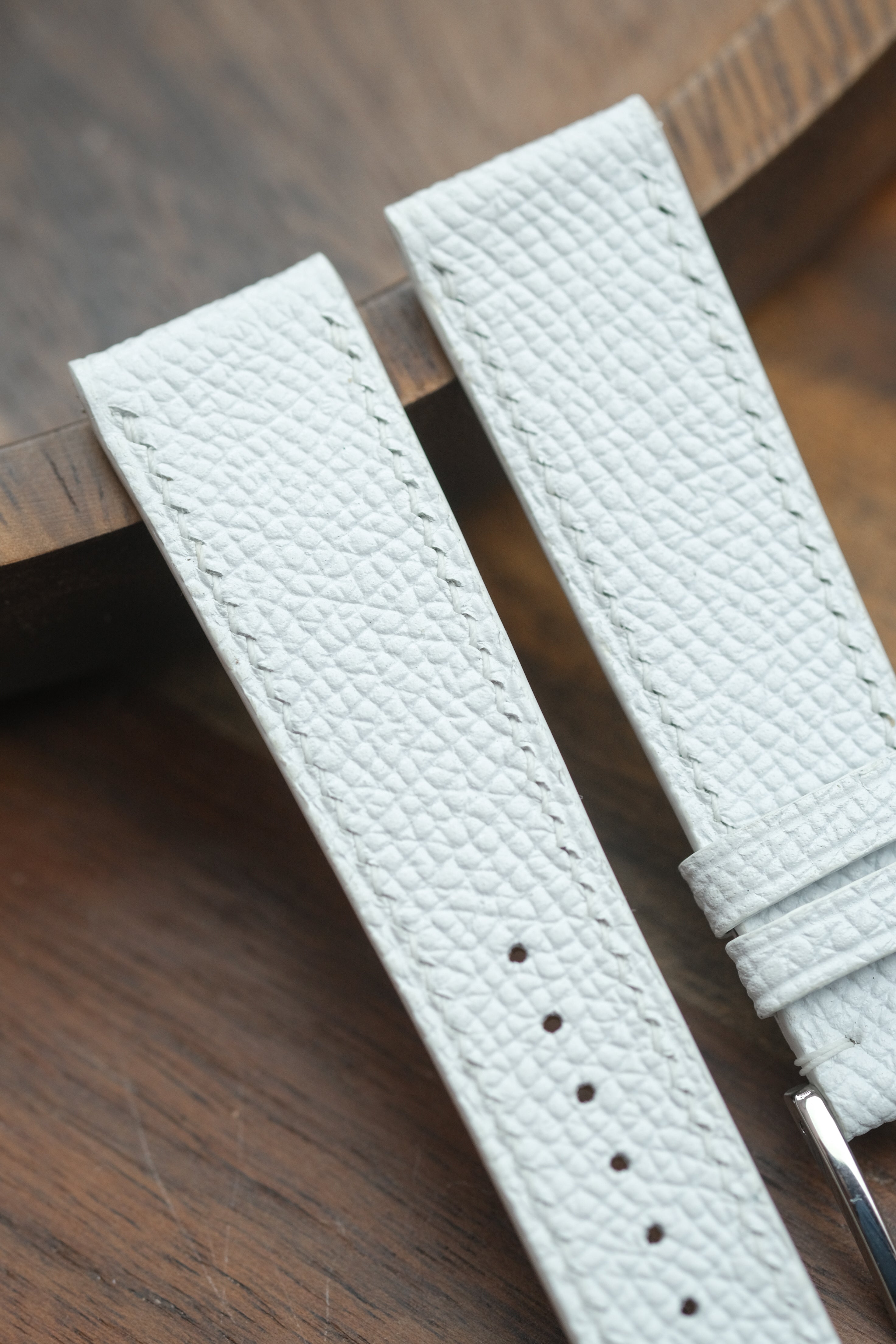 White Epsom Leather Strap - Artisan Straps