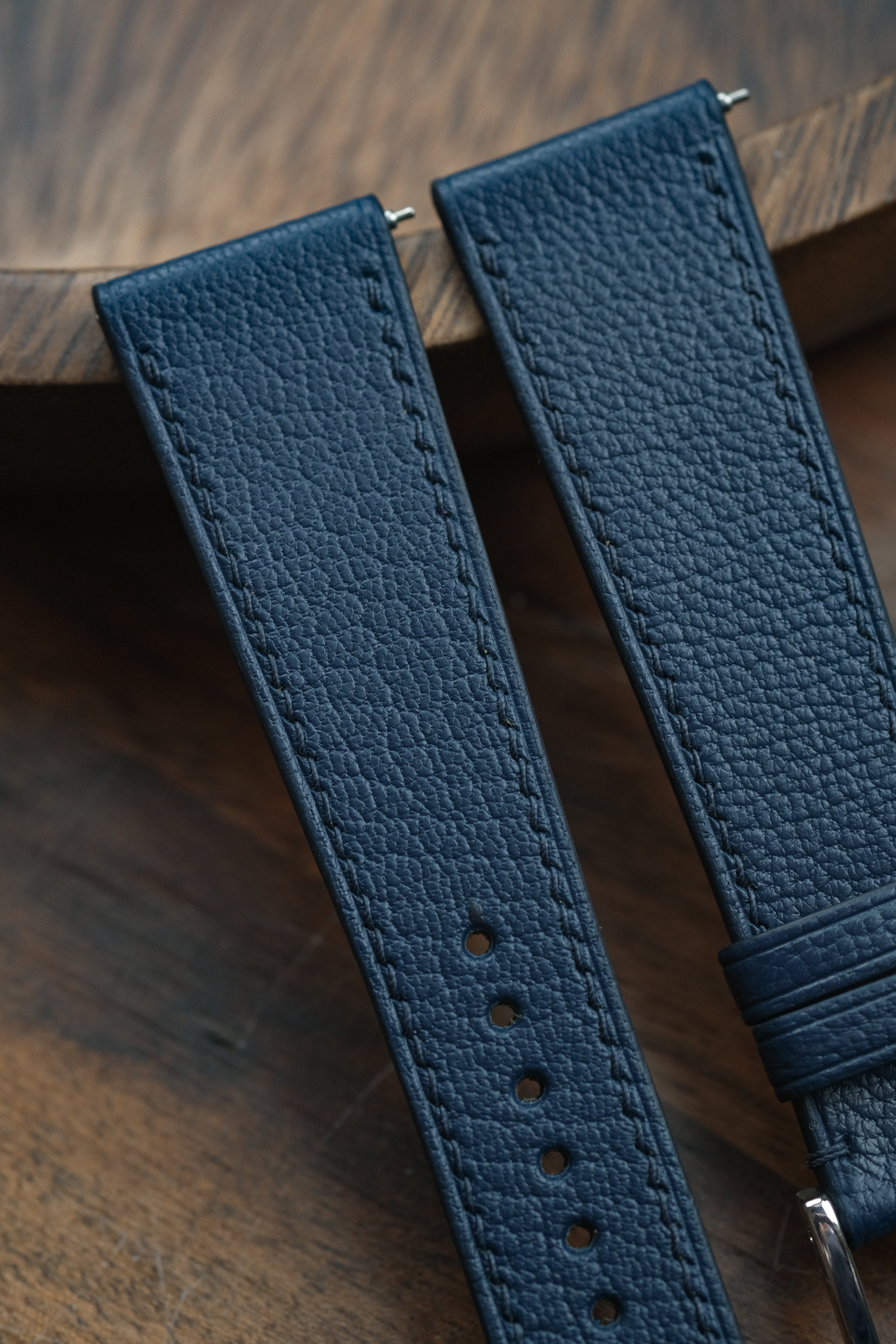 Navy Chèvre Leather Strap - Artisan Straps