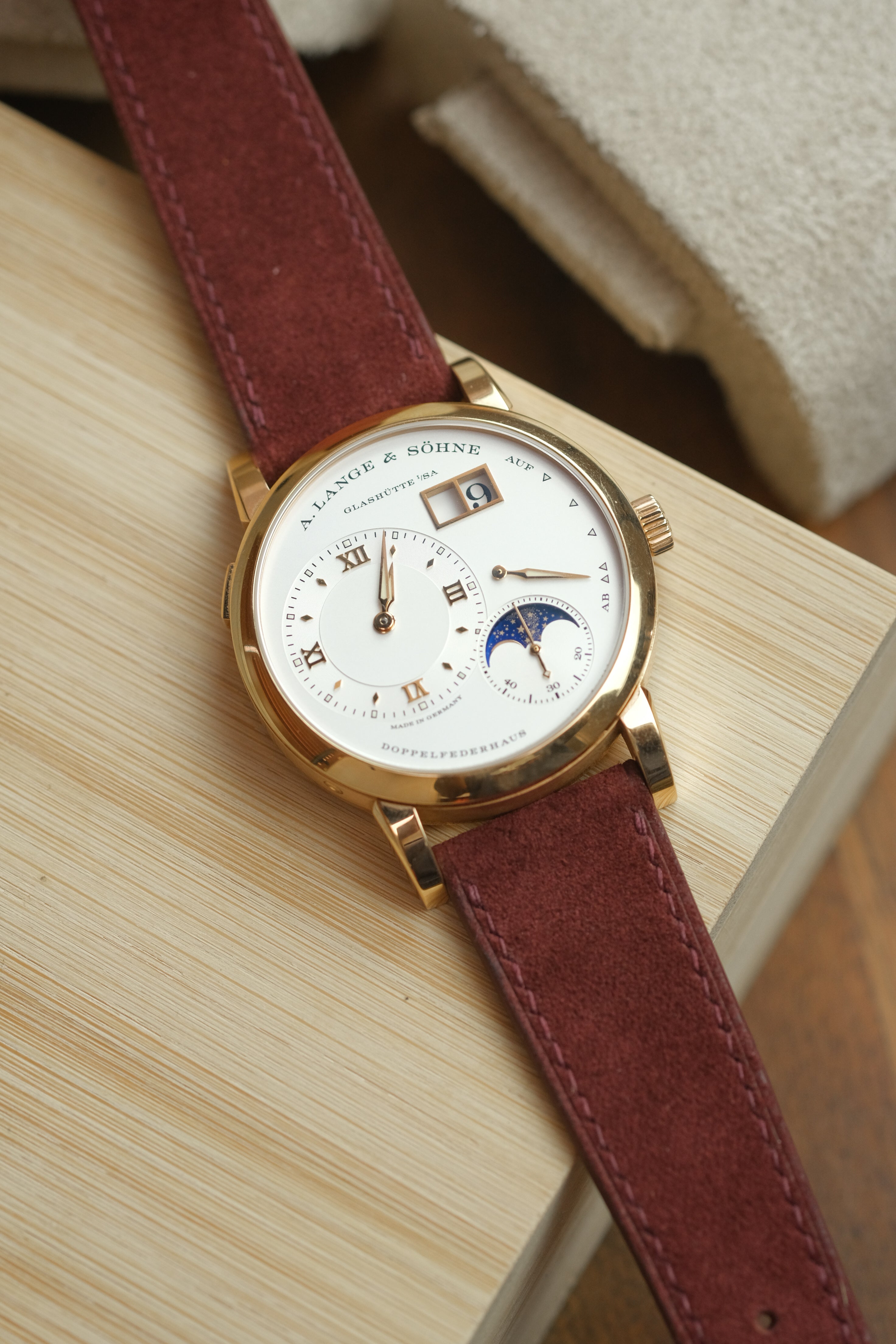 Burgundy Suede Leather Strap - Artisan Straps