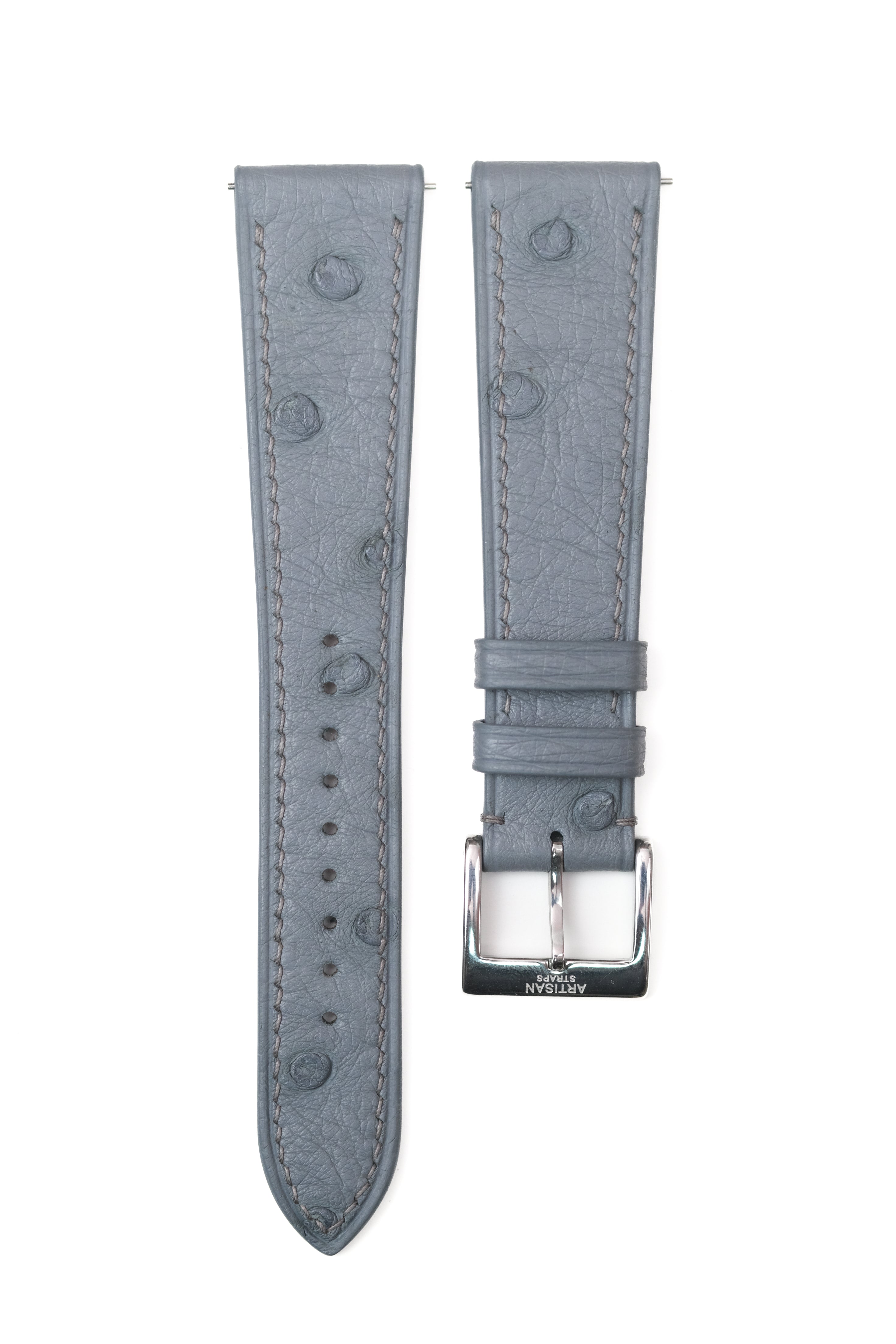 Grey Ostrich Belly Leather Strap