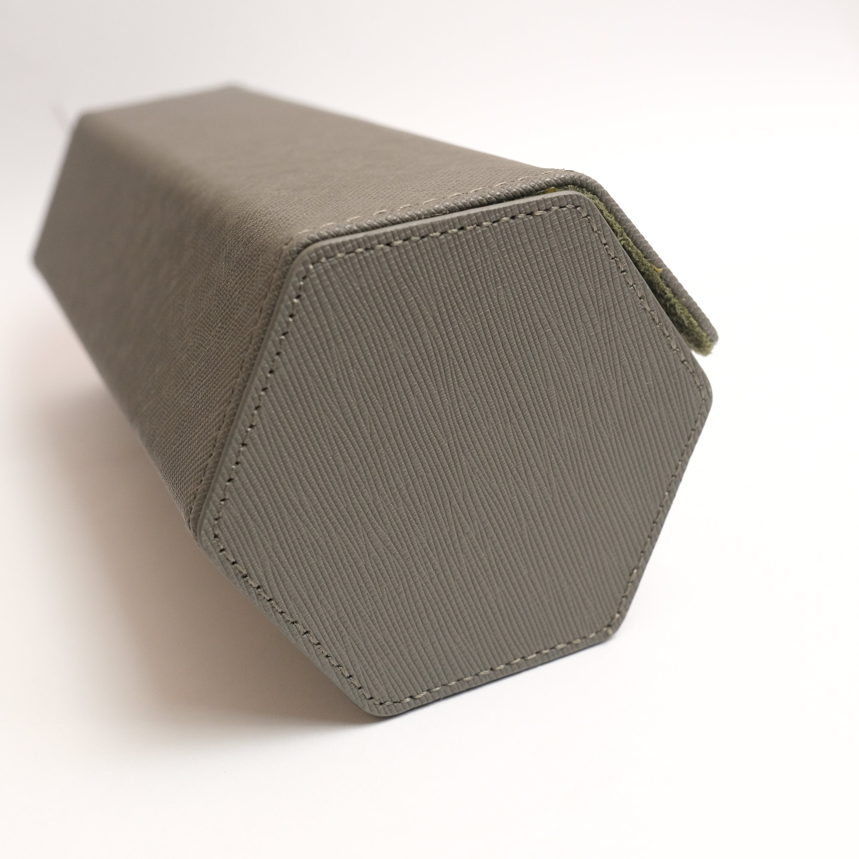 Hexad Trio - Saffiano Watch Case in Grey/Olive - Artisan Straps