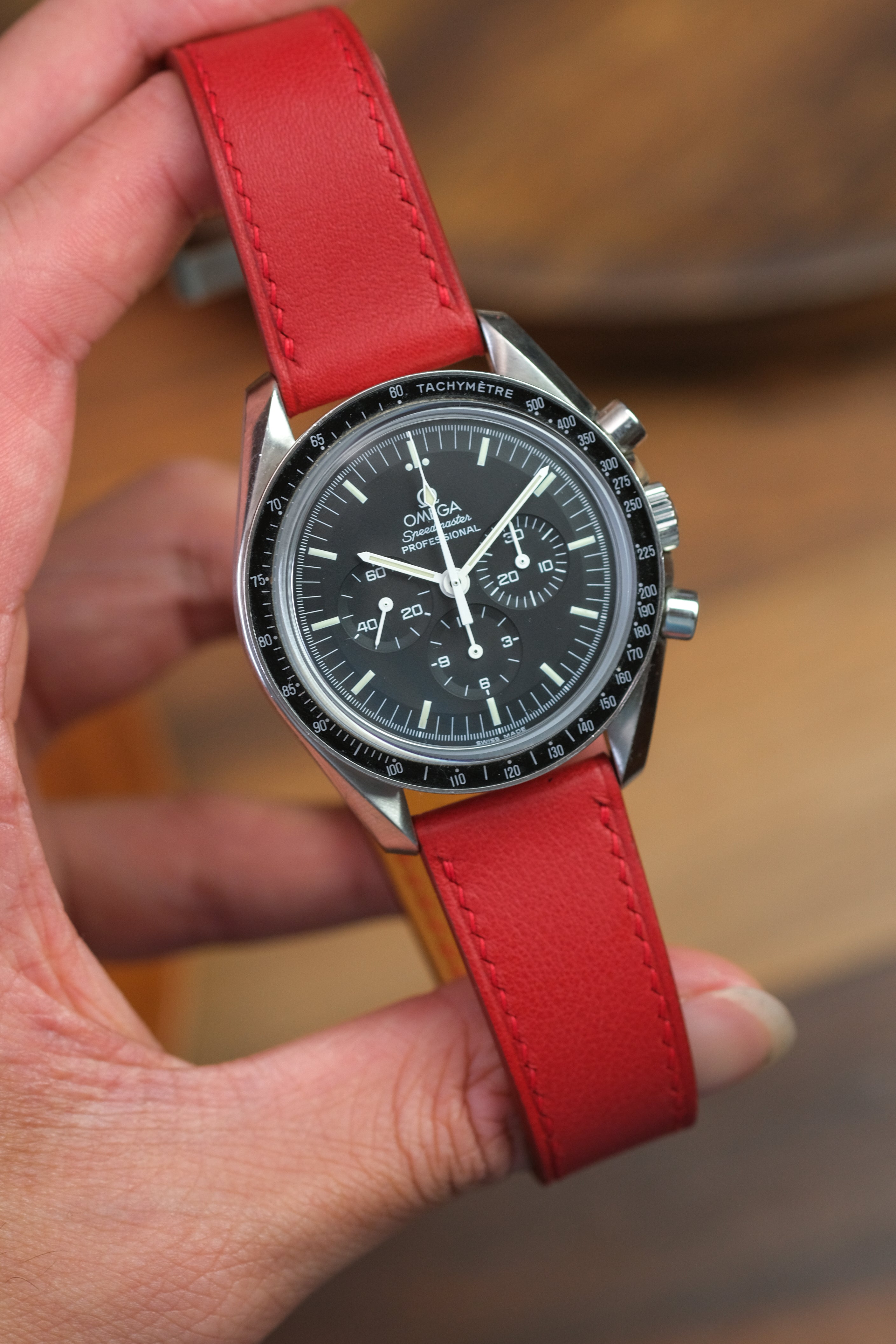 Red Swift Leather Strap