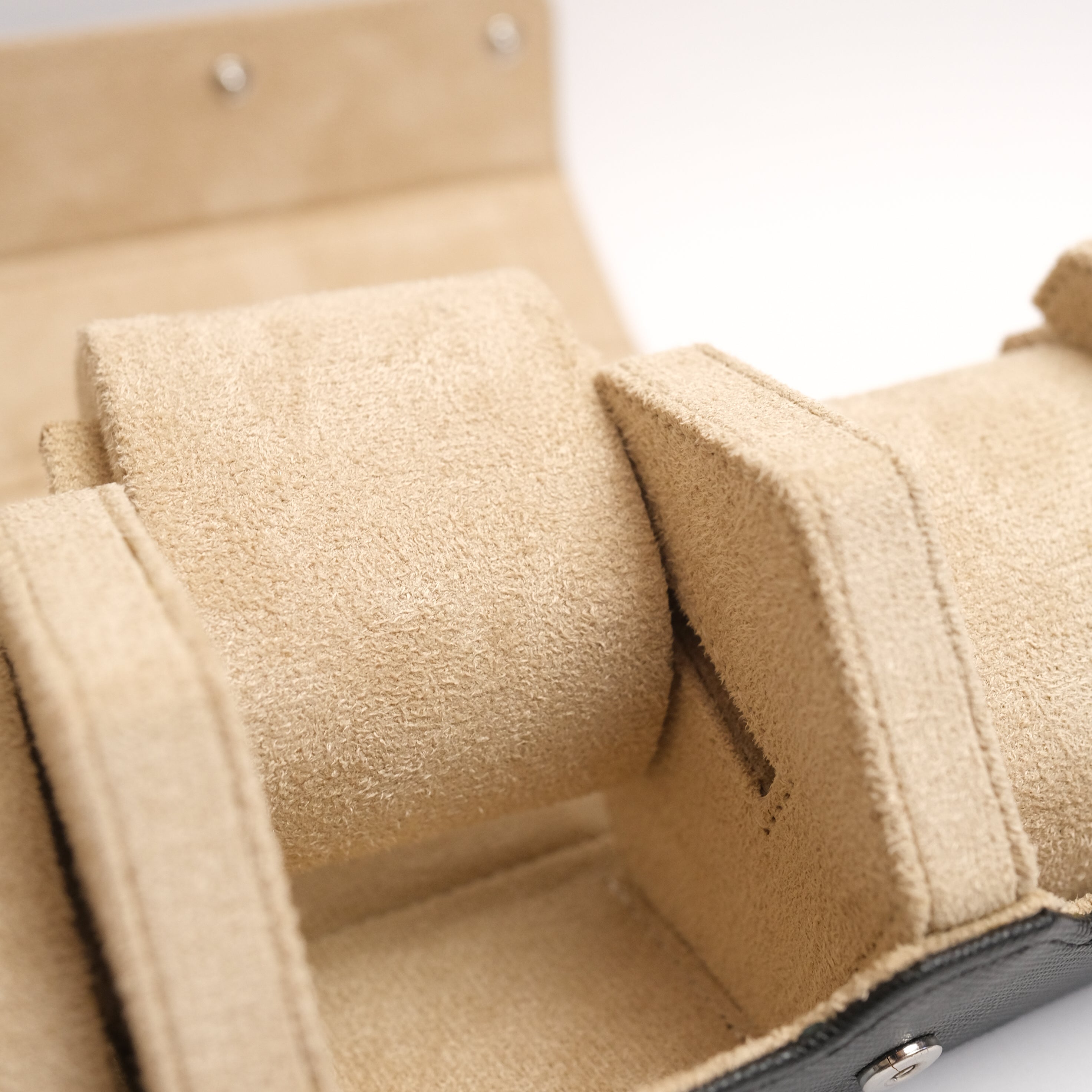 Hexad Trio - Saffiano Watch Case in Black/Beige - Artisan Straps