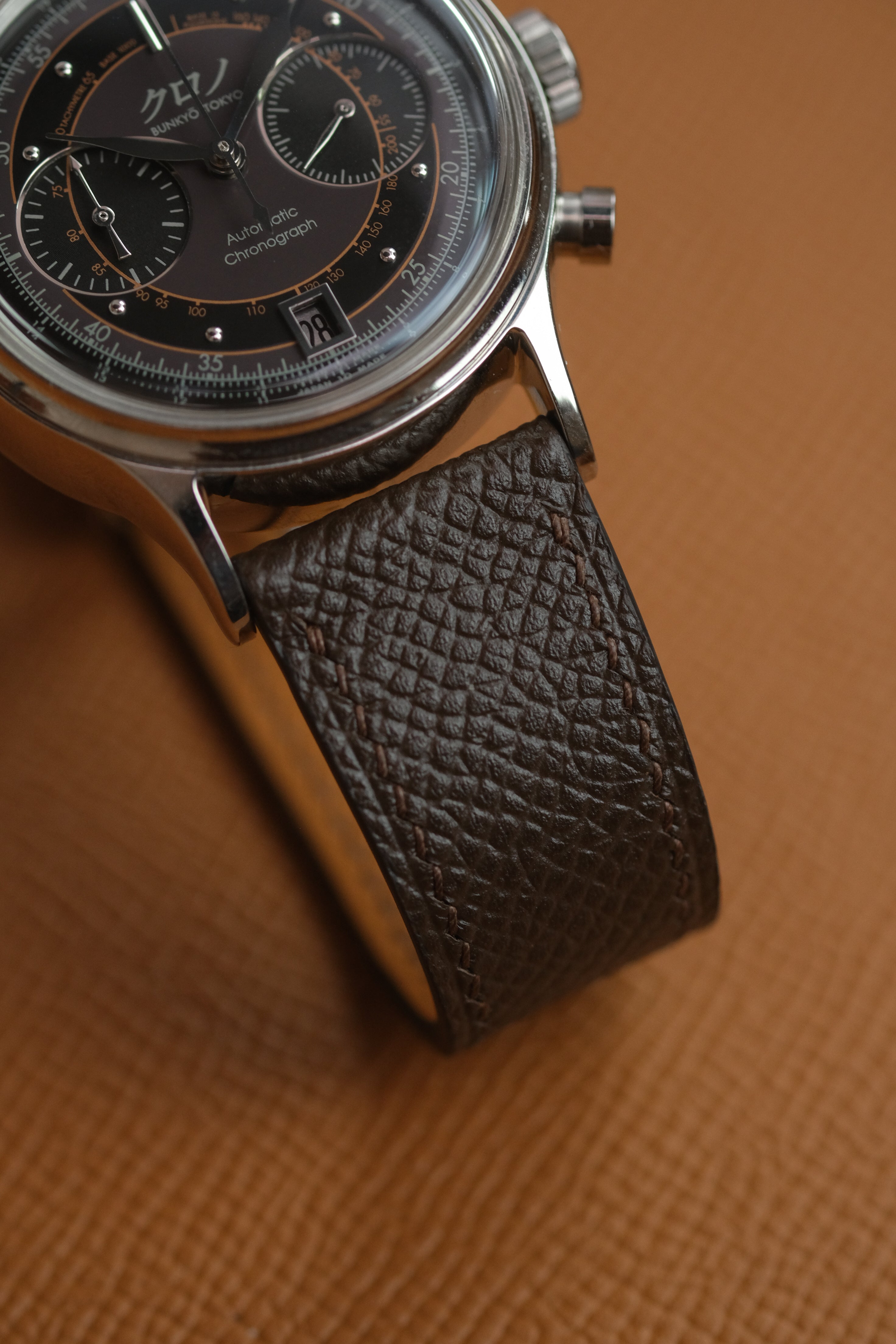 Dark Brown Epsom Leather Strap - Artisan Straps