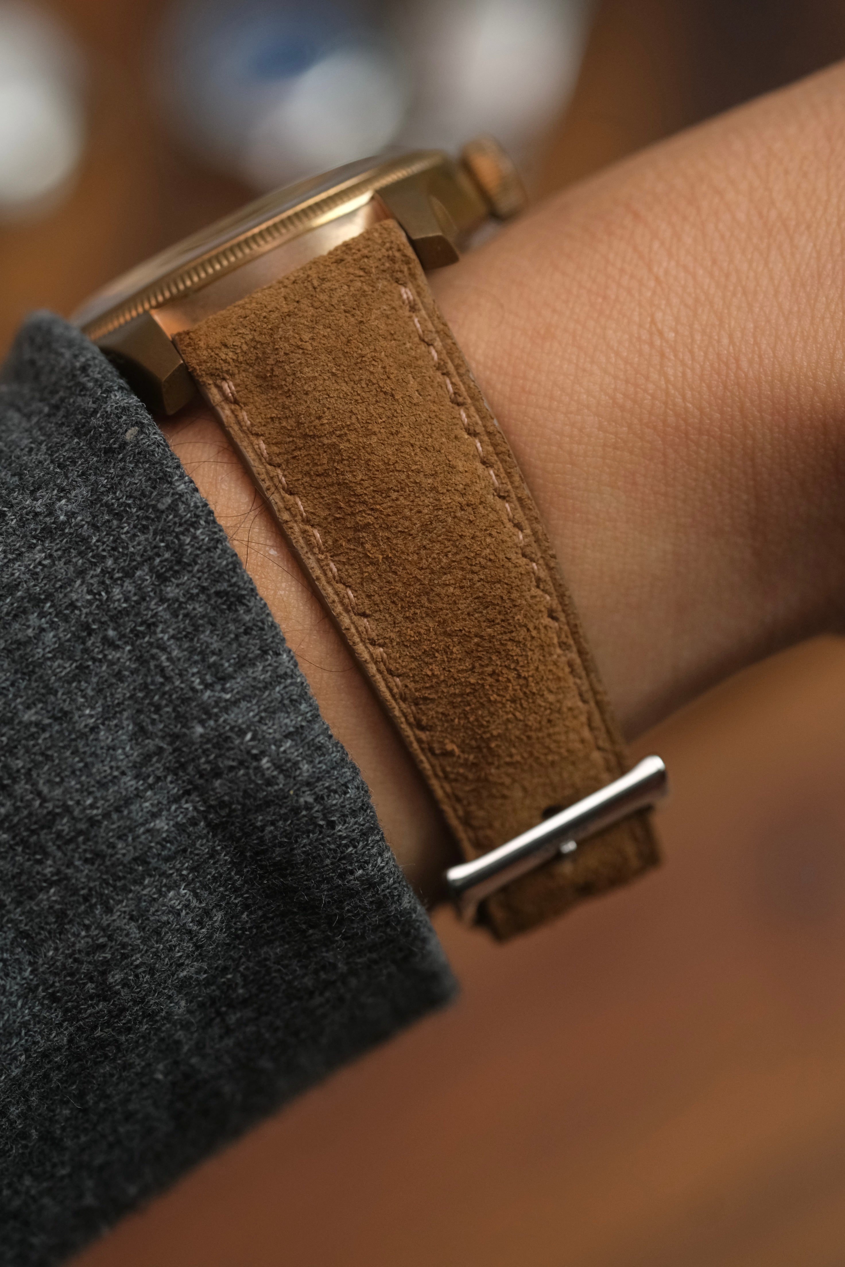 Whiskey Suede (Padded) Leather Strap - Artisan Straps
