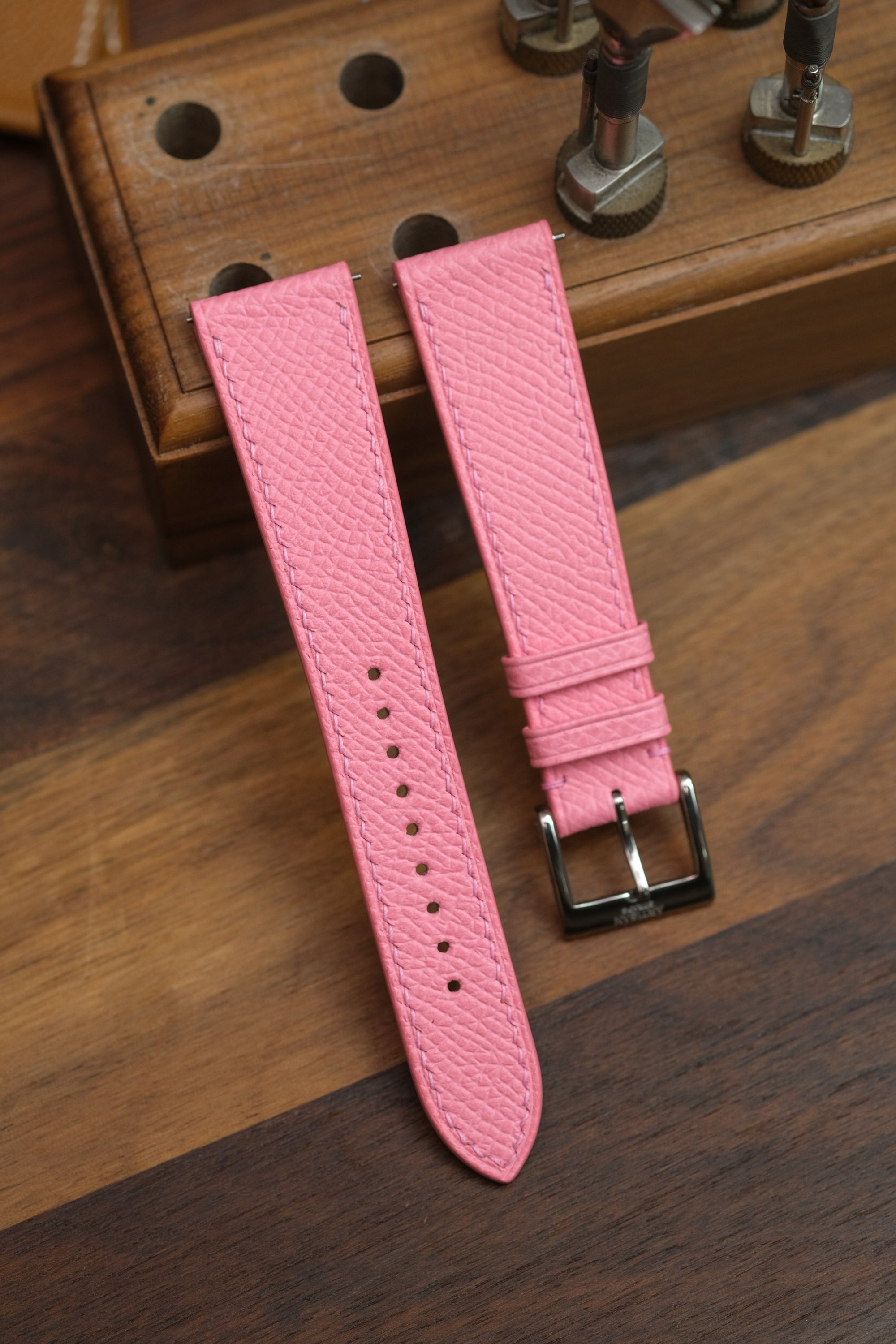 Pink Epsom Leather Strap