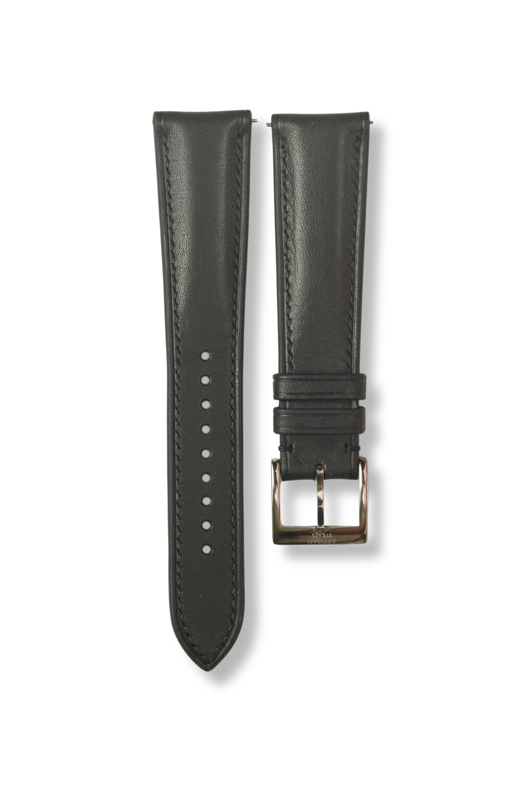 Black Kangaroo (Padded) Leather Strap - Artisan Straps