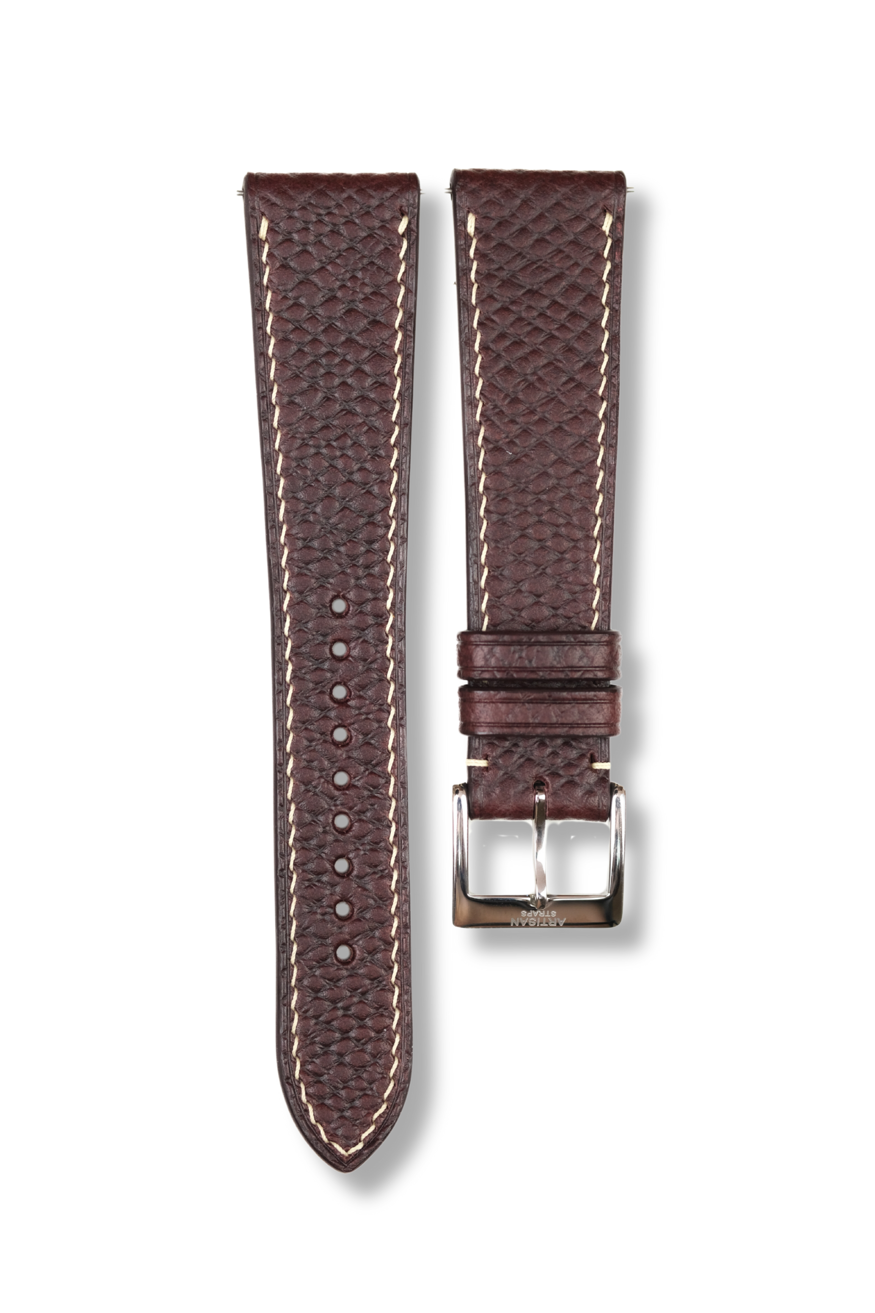 Burgundy Buttero Hatch Leather Strap