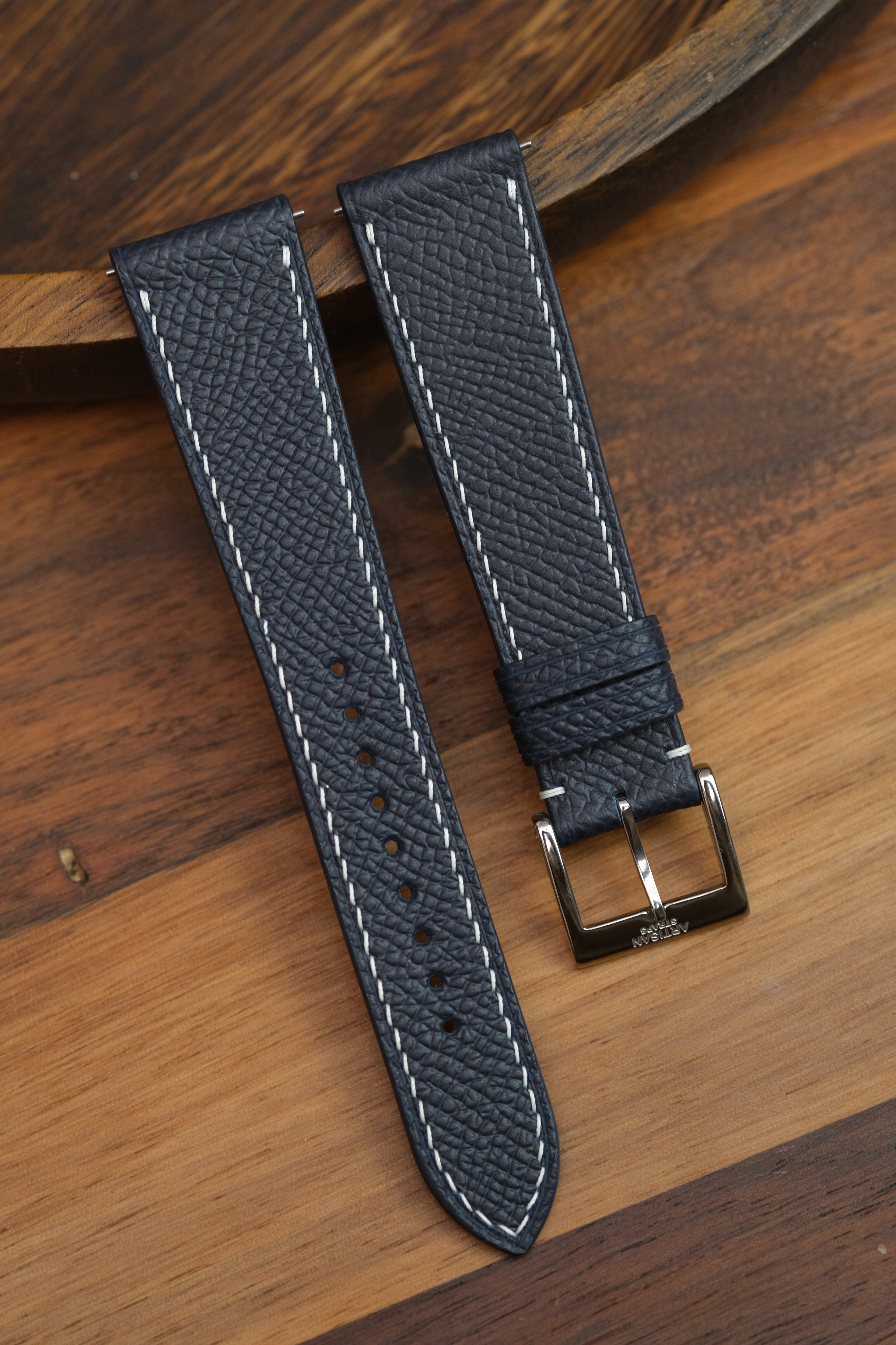 Navy Epsom Leather Strap (MTO) - Artisan Straps