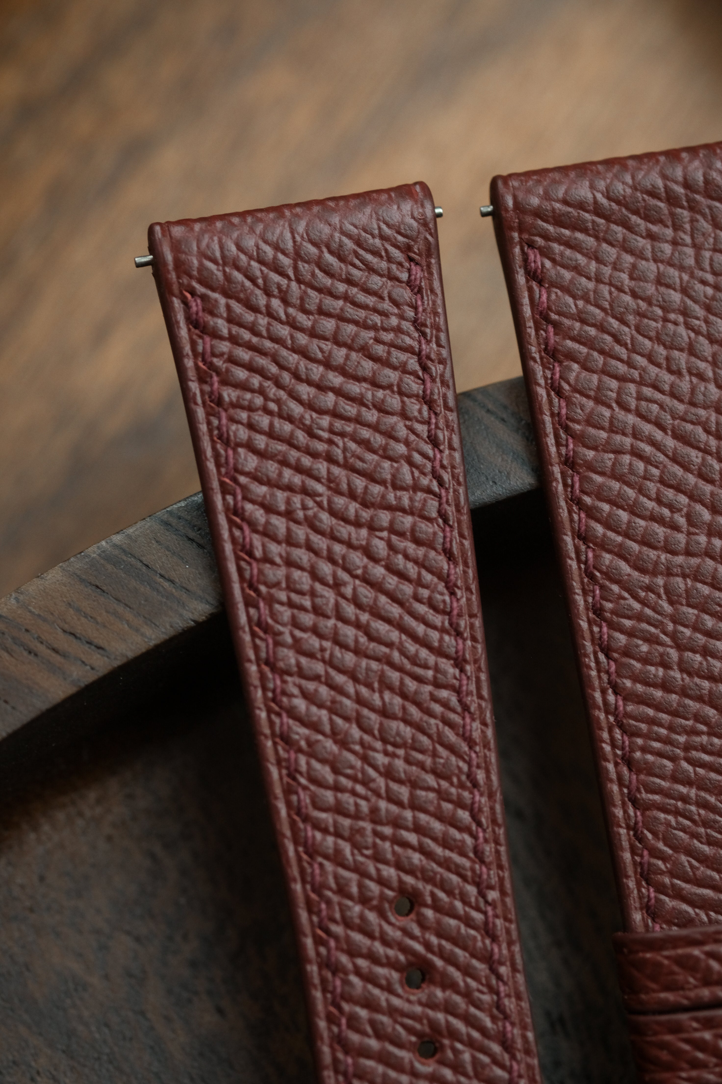 Burgundy Epsom Leather Strap