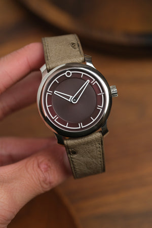 Taupe Ostrich Belly Leather Strap