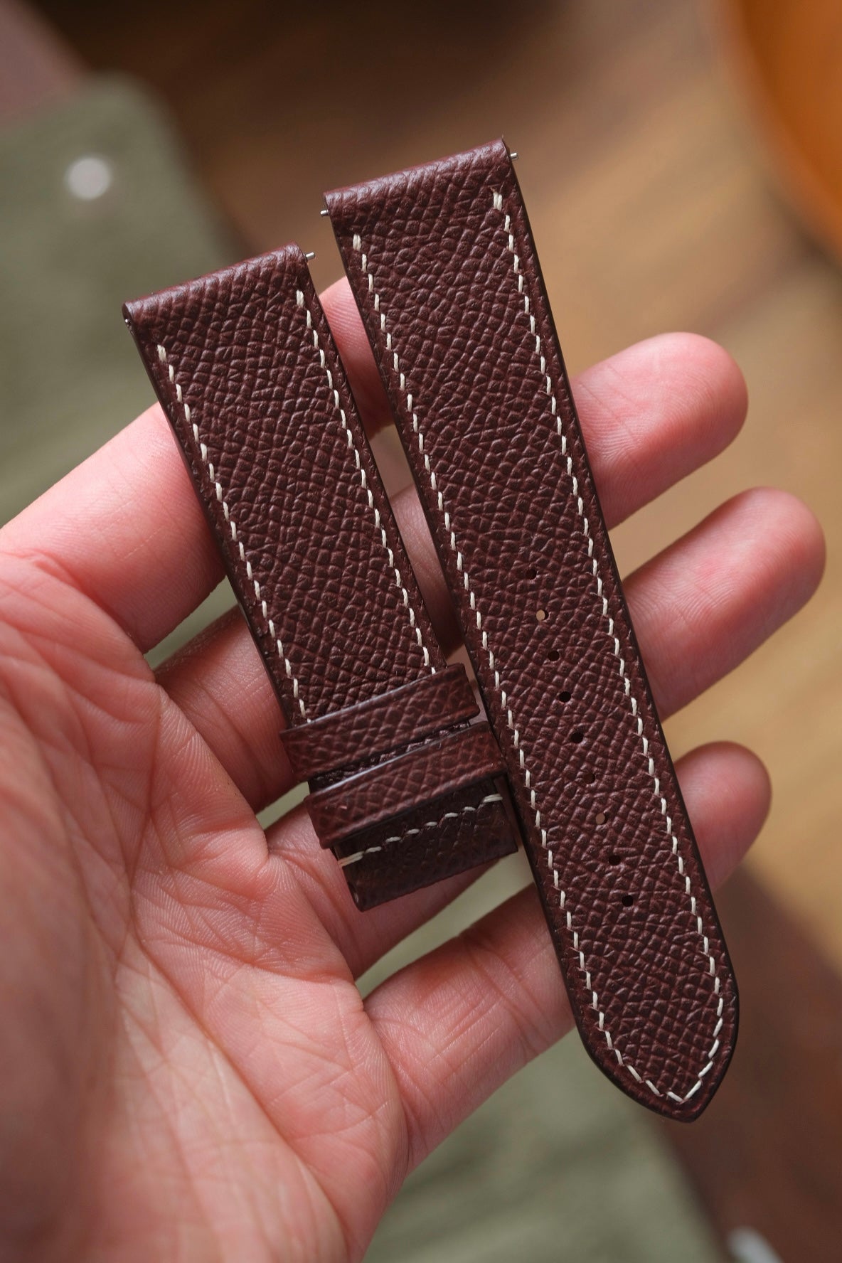 Burgundy Epsom Leather Strap - Artisan Straps