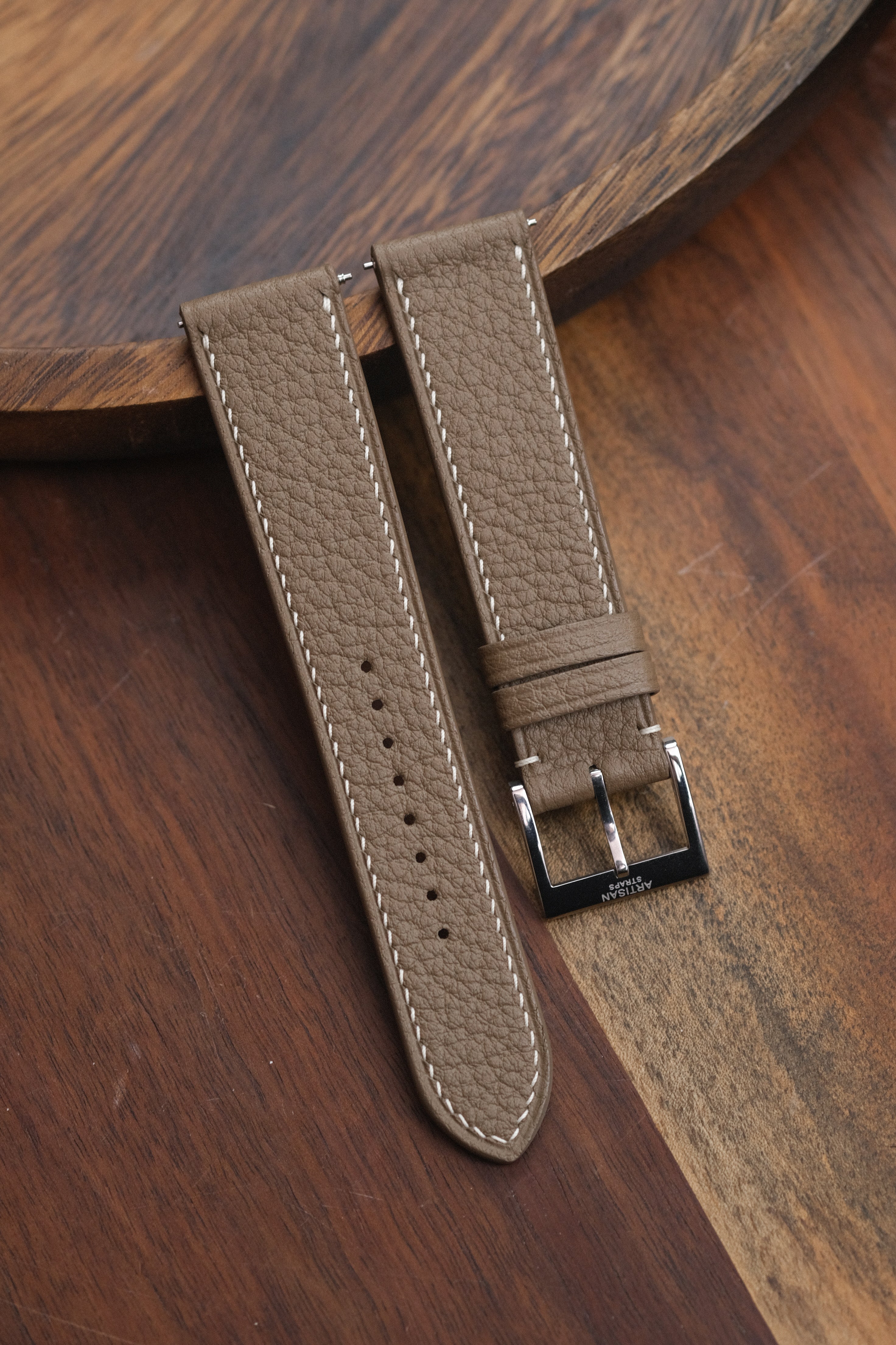Taupe Shrunken Calf Leather Strap - Artisan Straps