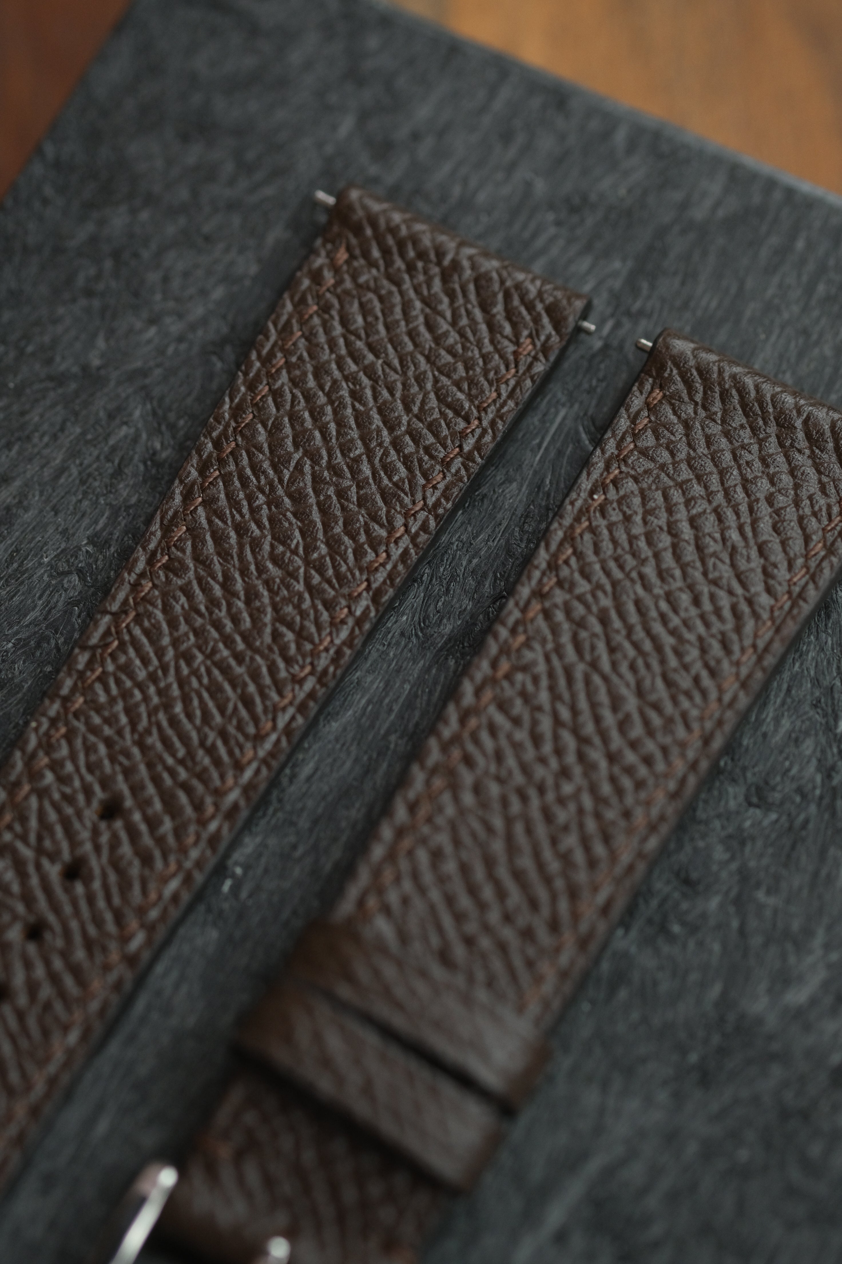 Dark Brown Epsom Leather Strap - Artisan Straps