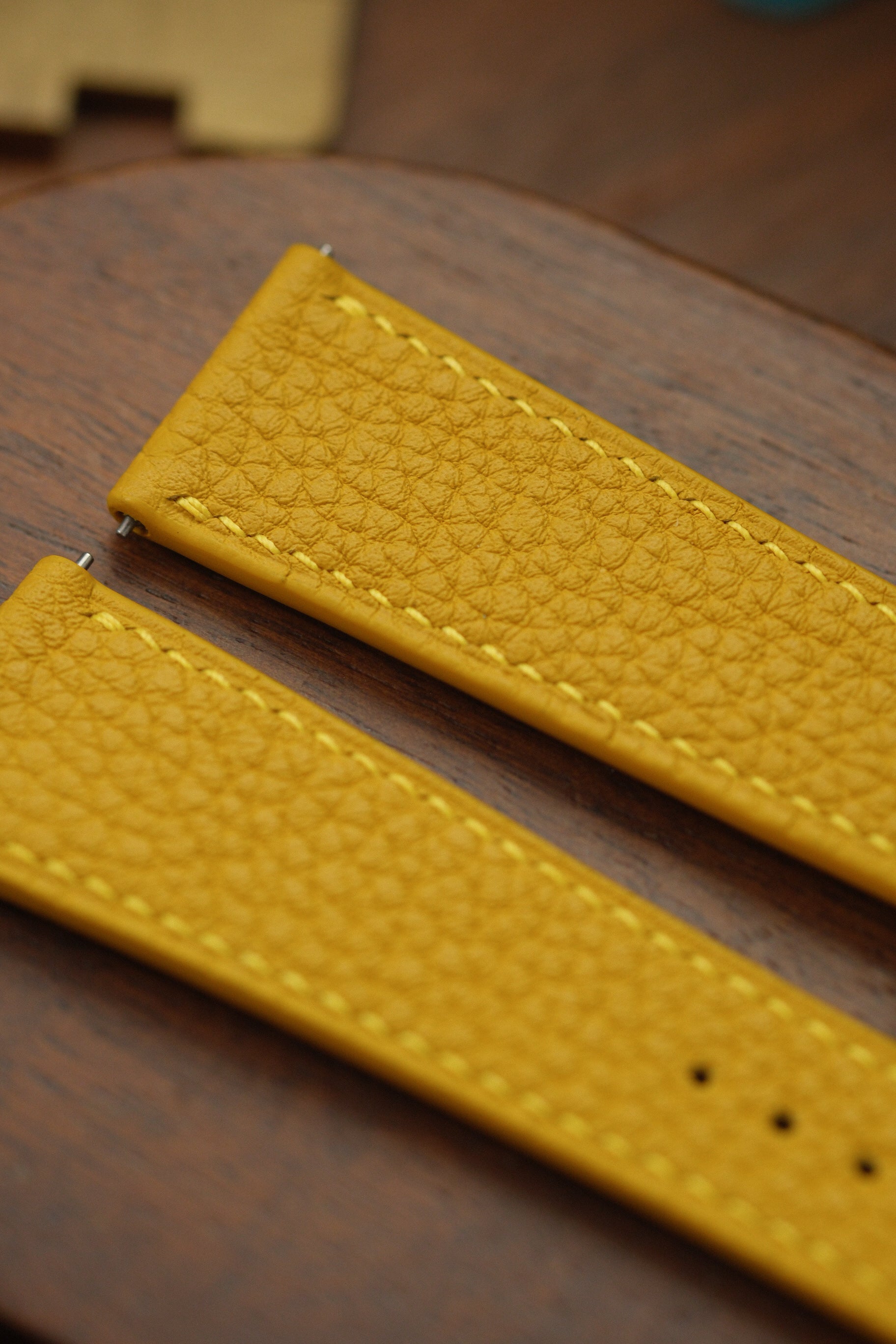 Yellow Shrunken Calf Leather Strap (Made-to-Order) - Artisan Straps
