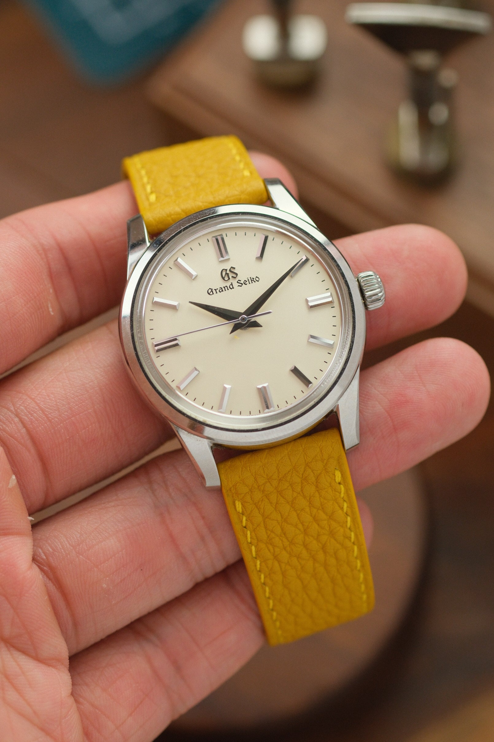 Yellow Shrunken Calf Leather Strap (Made-to-Order) - Artisan Straps