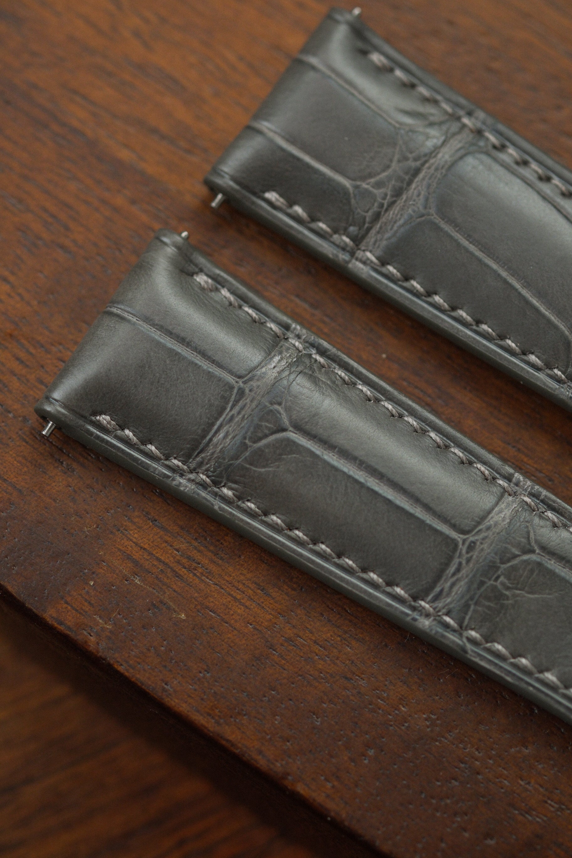 Grey Alligator (Padded) Leather Strap - Artisan Straps