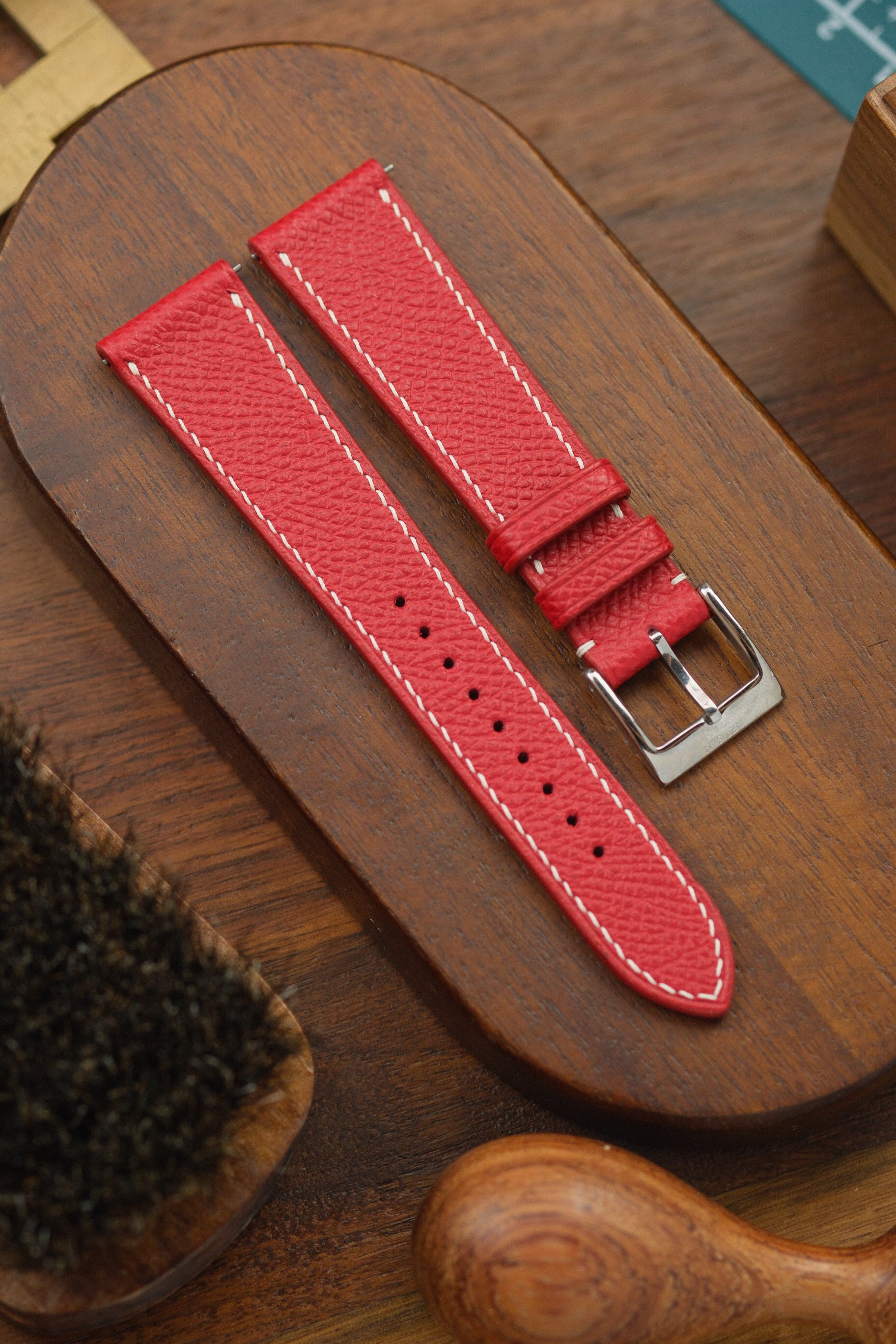 Red Epsom Leather Strap - Artisan Straps