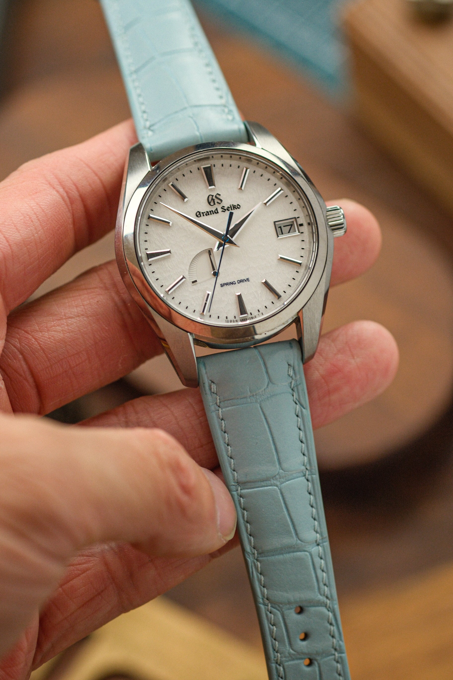 Light Blue Alligator (Padded) Leather Strap (Made-to-Order) - Artisan Straps