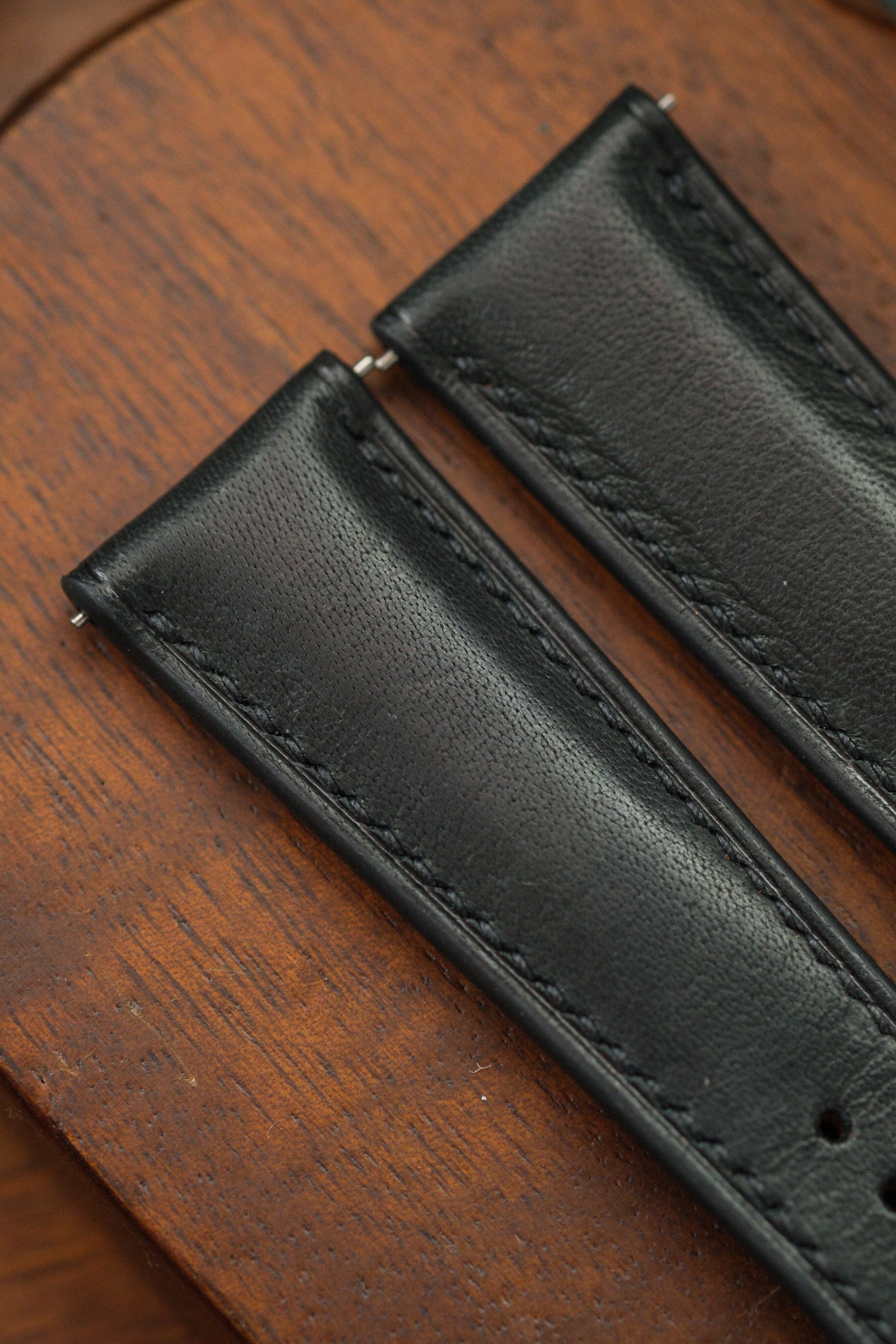 Black Kangaroo (Padded) Leather Strap - Artisan Straps