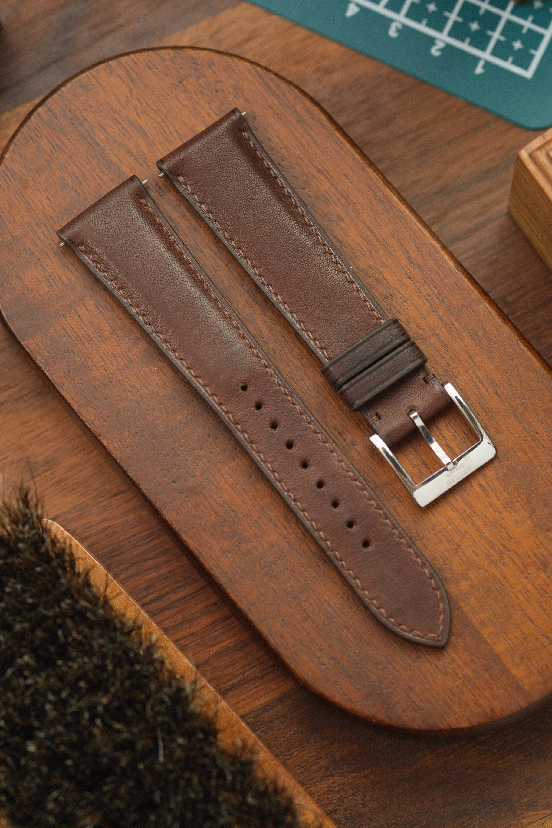 Dark Brown Kangaroo (Padded) Leather Strap - Artisan Straps