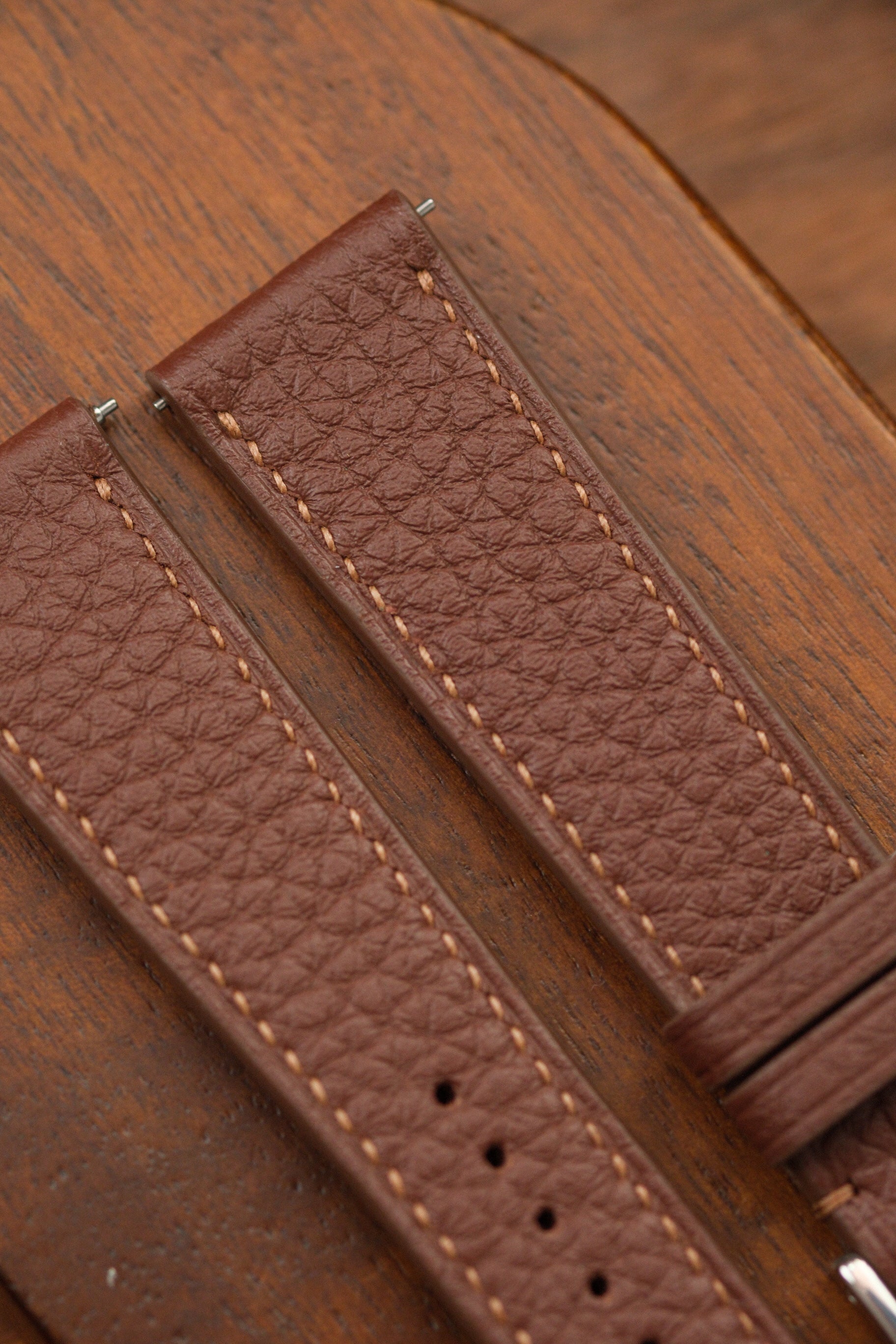 Chestnut Brown Shrunken Calf Leather Strap (Made-to-Order) - Artisan Straps