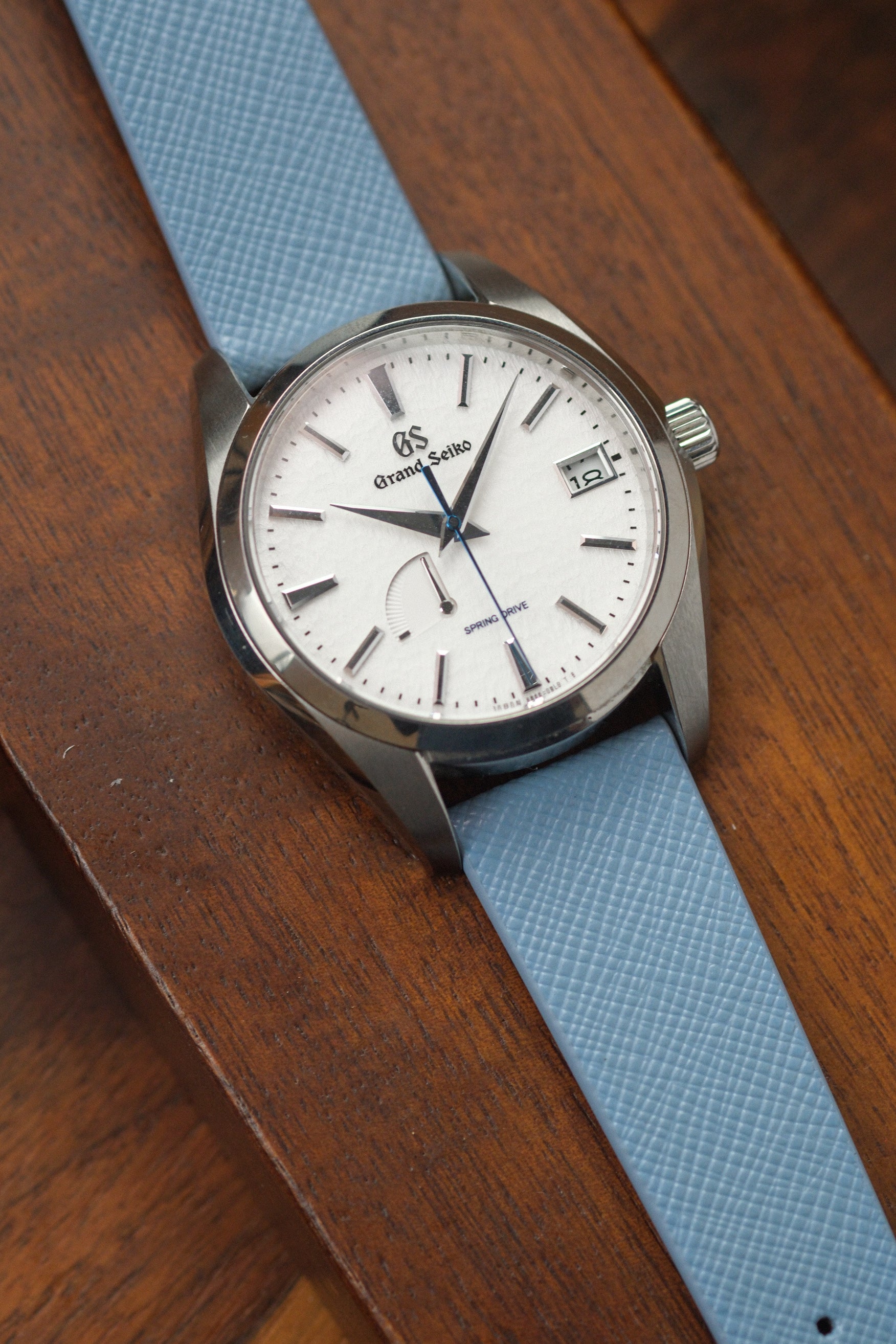 Baby Blue Saffiano Stitchless Leather Strap - Artisan Straps