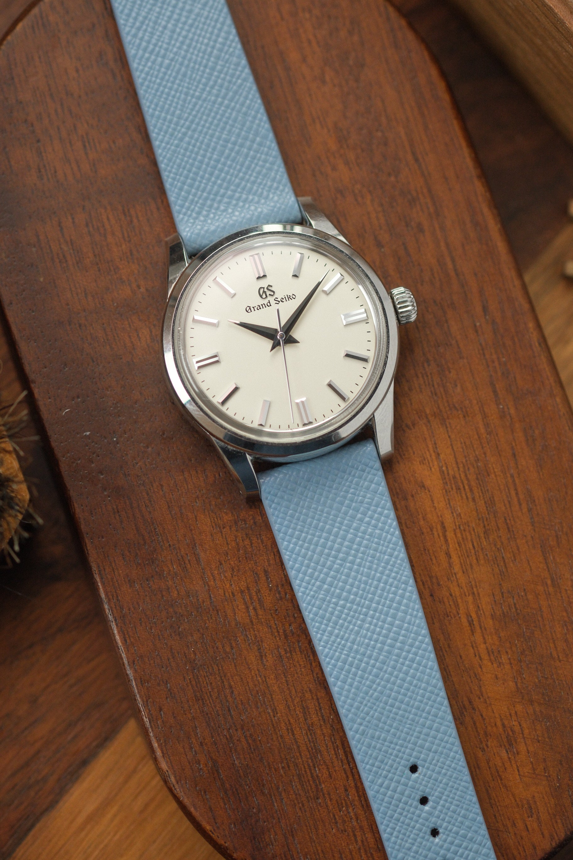 Baby Blue Saffiano Stitchless Leather Strap - Artisan Straps