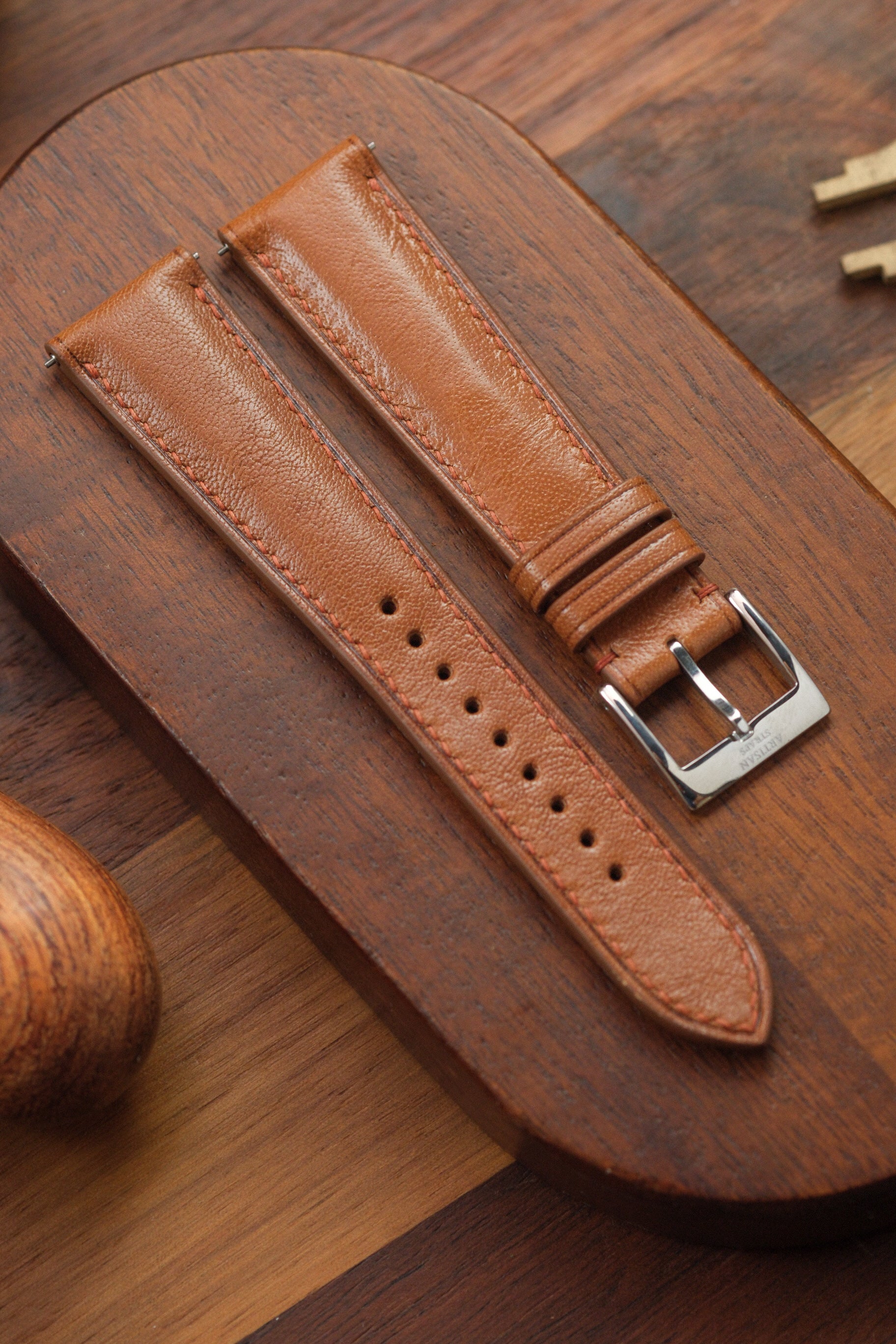 Whiskey Brown Kangaroo (Padded) Leather Strap