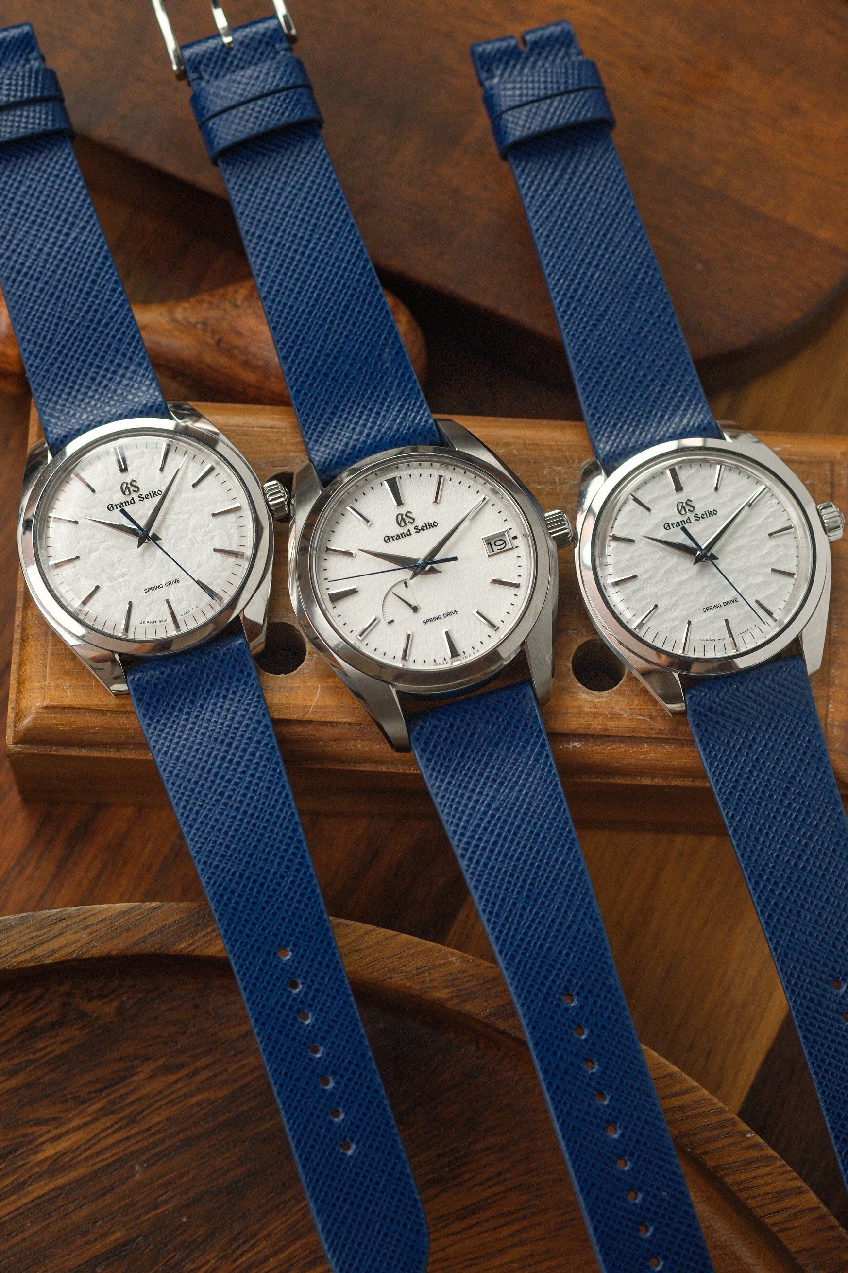 Royal Blue Saffiano Stitchless Leather Strap