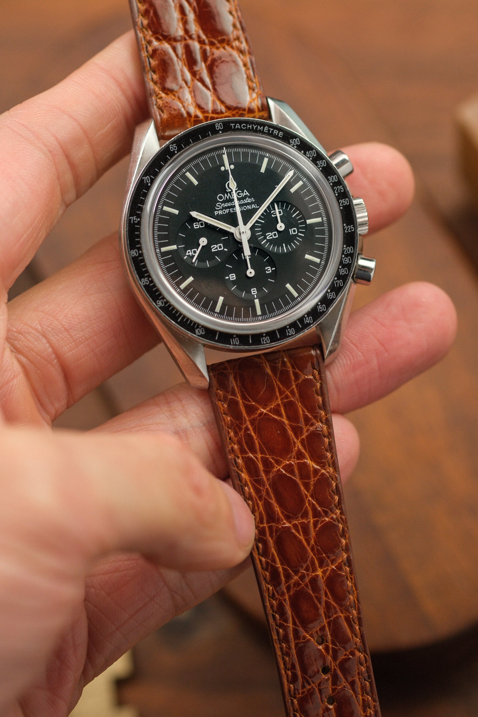 Chestnut Glazed Alligator Flank Leather Strap